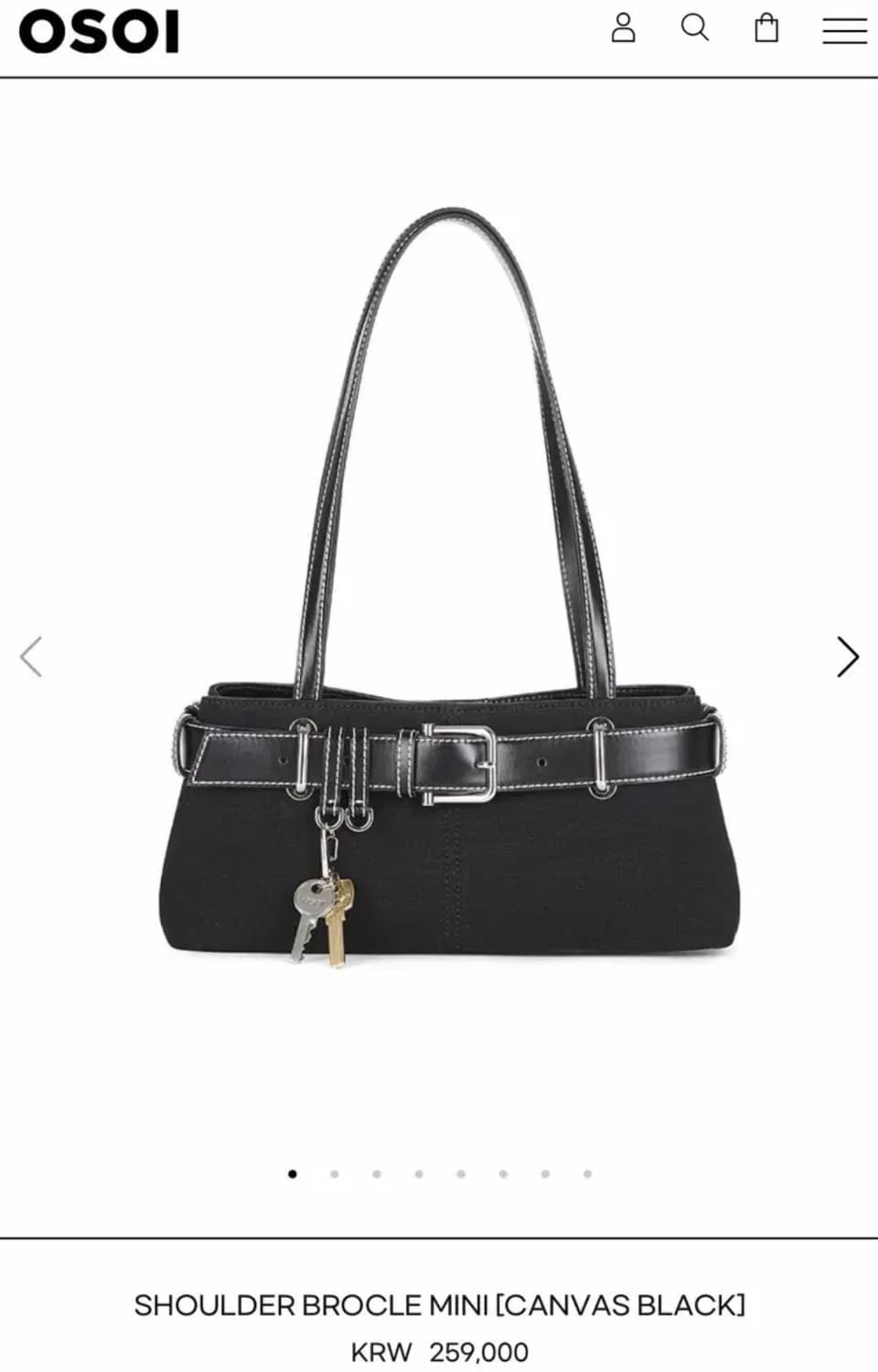 OSOI 오소이 숄더 버클 미니 캔버스백 가방 블랙 상품이미지4