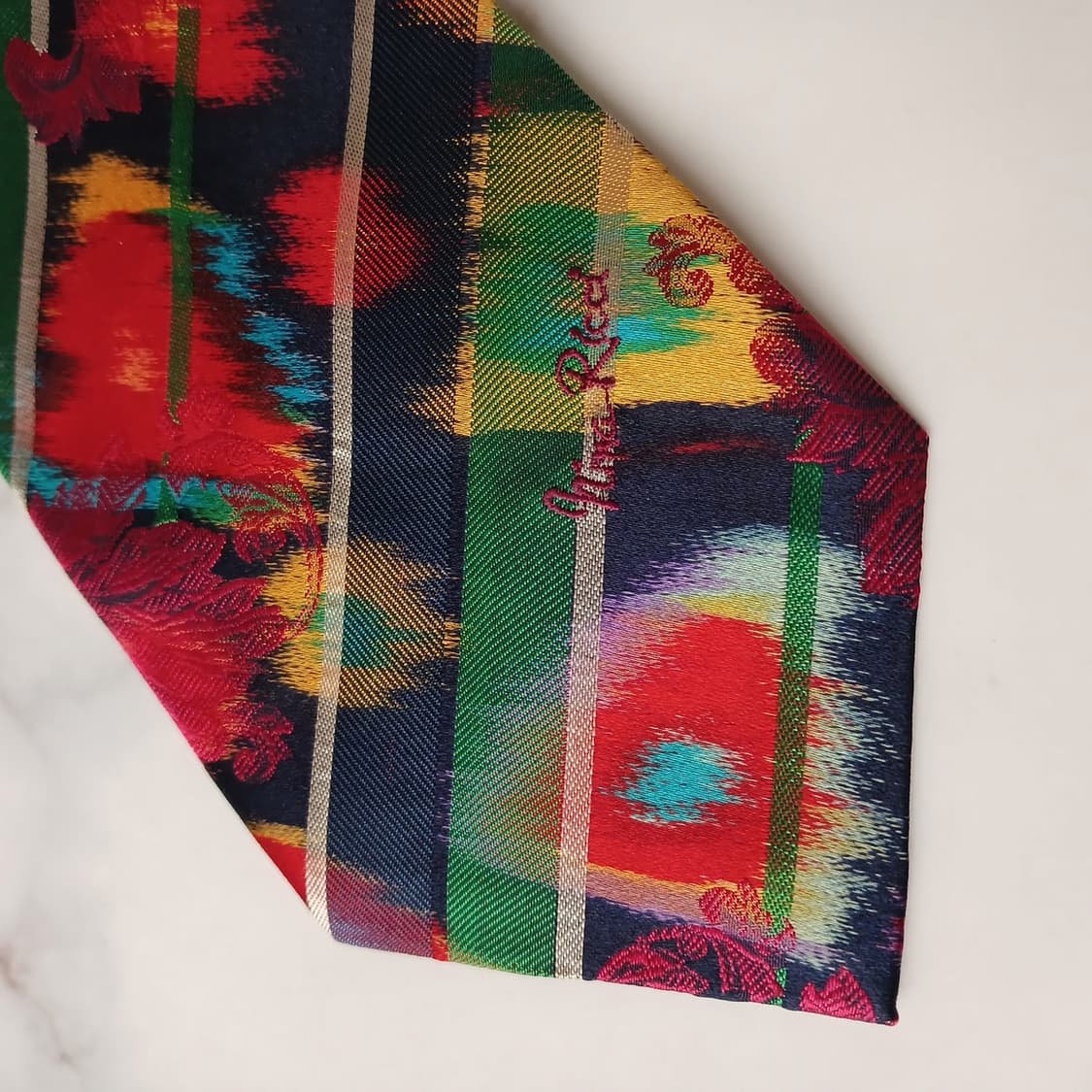 니나리치 실크 멀티 스트라이프 넥타이 9.7cm A+~A등급 A19509 상품이미지9