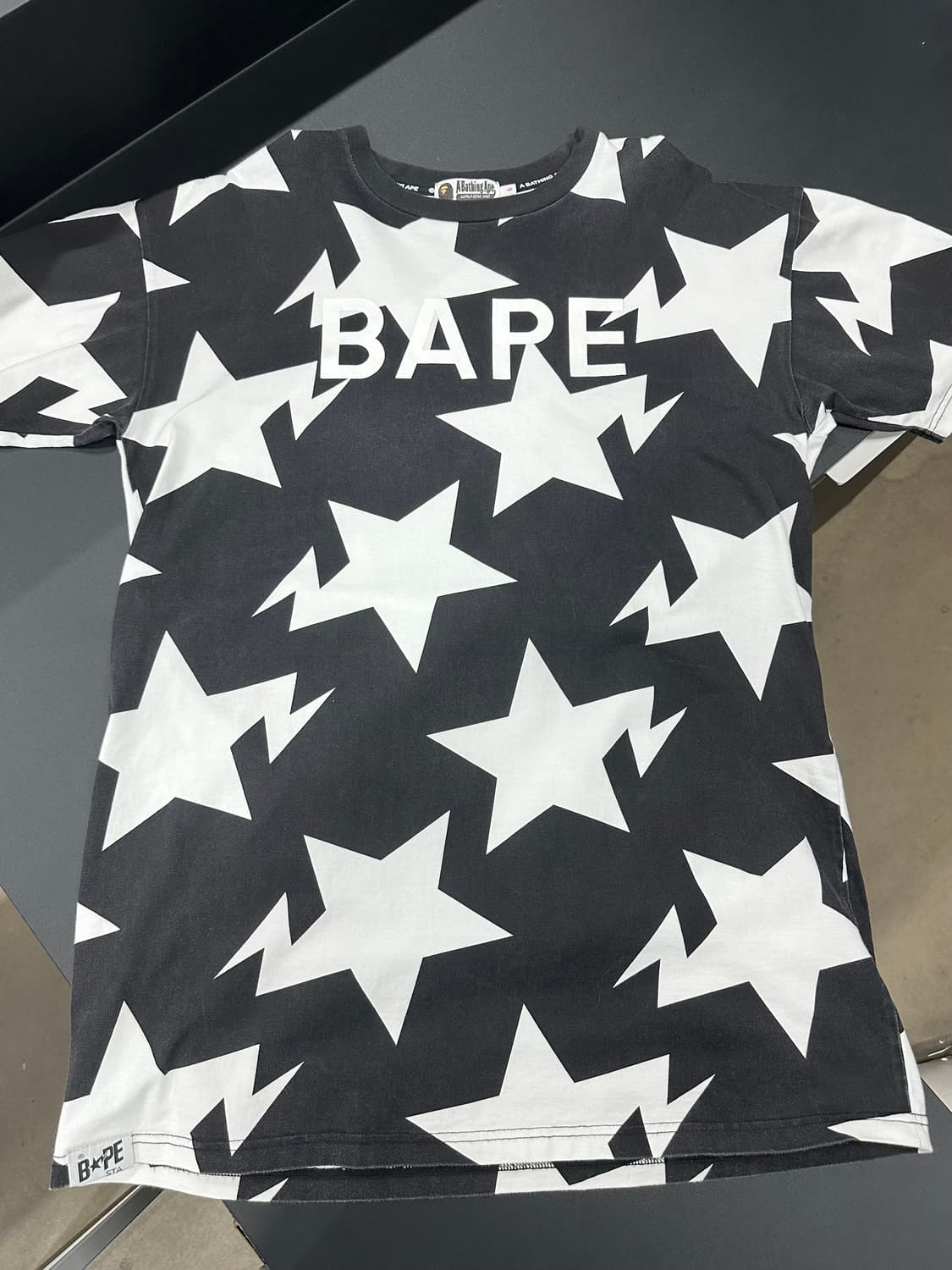 베이프 릴렉스드 스타 패턴 반팔 오버핏 티셔츠 상품이미지4