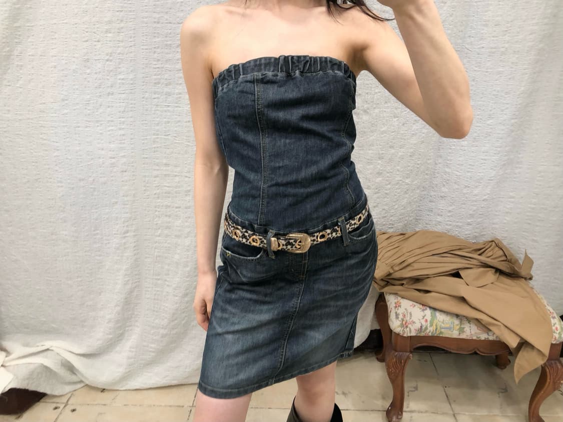 Heart pockets denim ops 상품이미지1