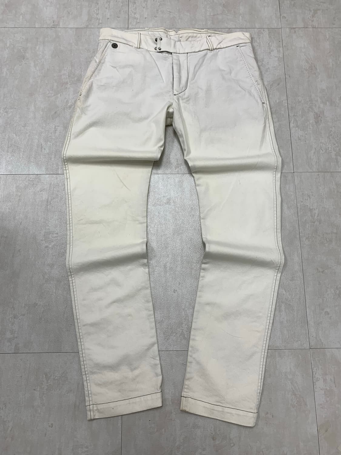 디젤 화이트 디테일 코튼 팬츠 #115 상품이미지1