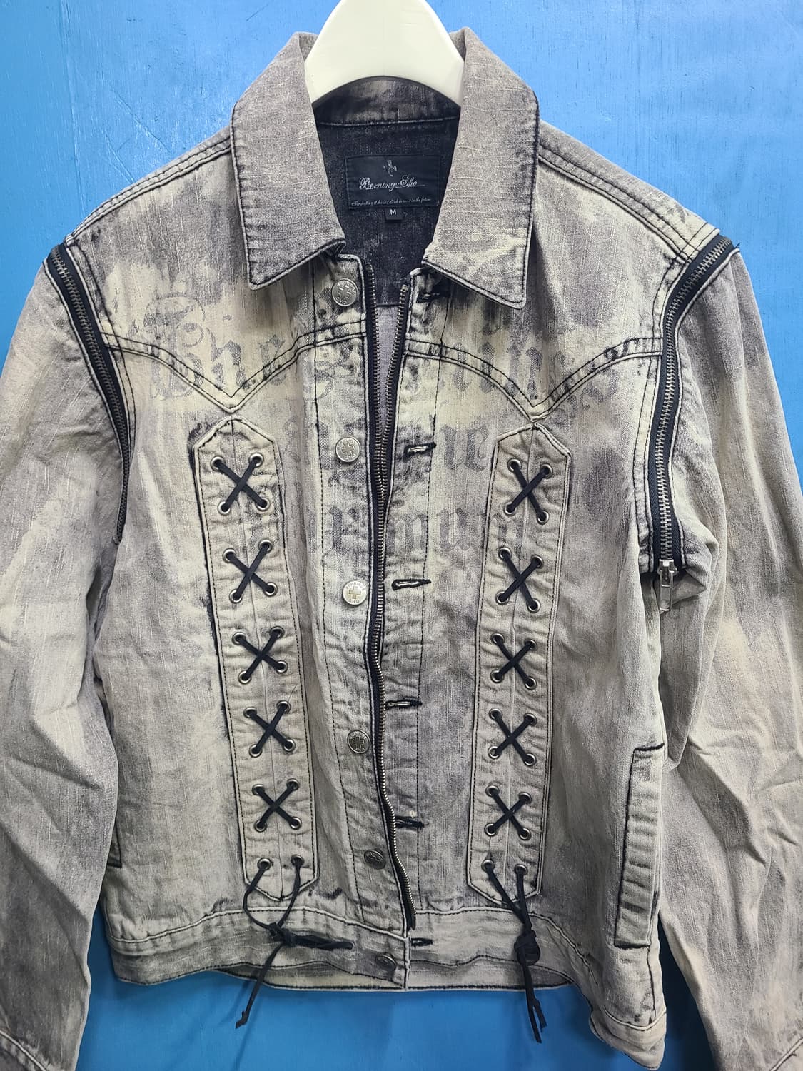 희귀템 일본 그런지펑크 버닝쇼 데님자켓 상품이미지1