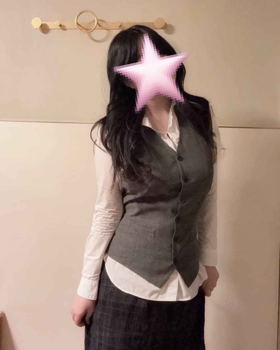 (이체시에눌) 크루빈티지 일본 긱시크 프레피 장미 롱 스커트 코디세트 상품이미지1