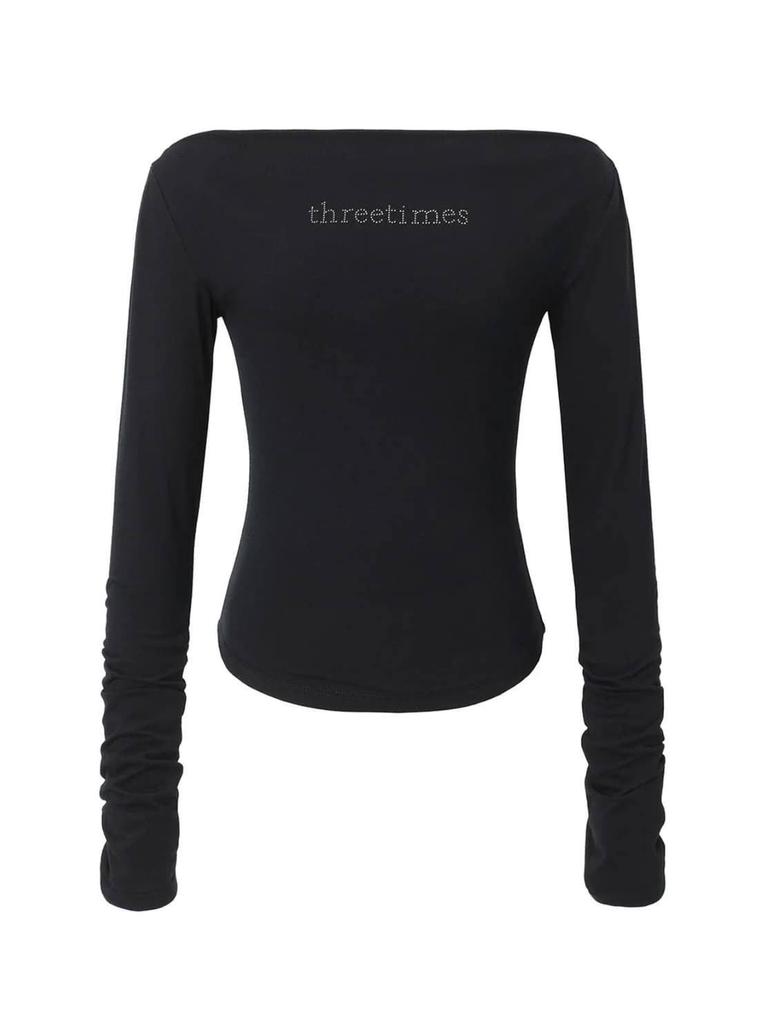 쓰리타임즈 블러쉬 티 그레이, 블랙 M 상품이미지2