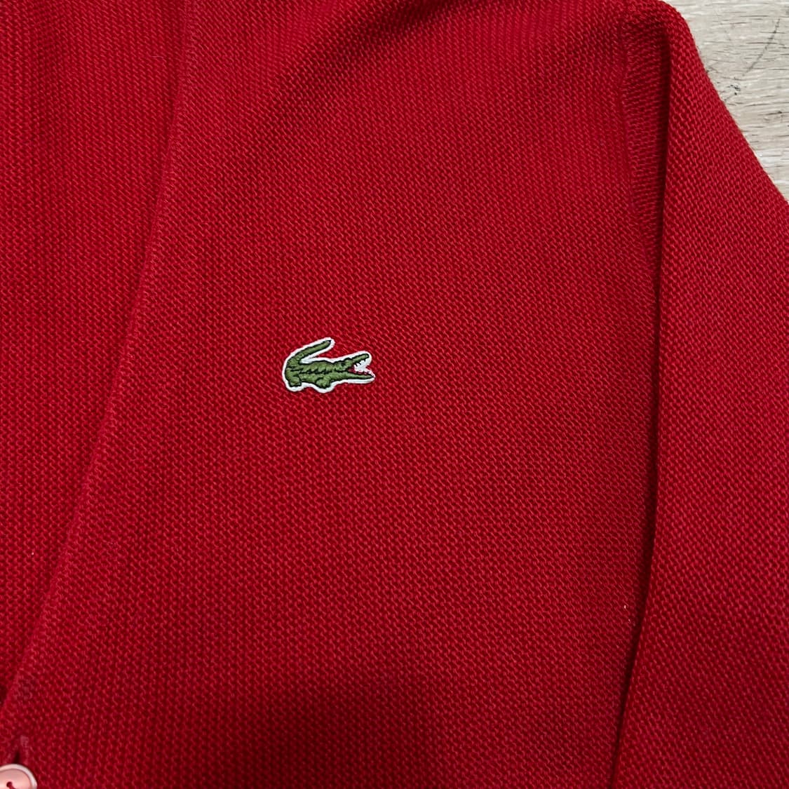 라코스테 슈미즈 빈티지 자수 로고 가디건 [레드] 16세 상품이미지4