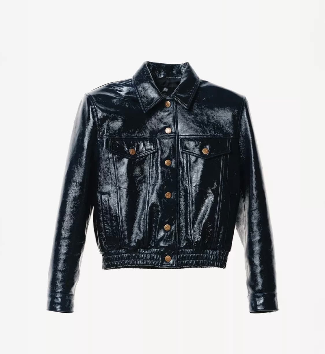 M L XL 자라 윌리차바리아 숄더 패드 레더 자켓 블랙 새제품 판매 상품이미지1