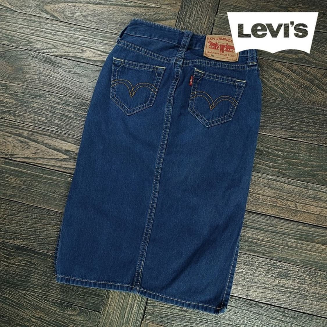 [리바이스] 로우라이즈 데님 롱 스커트 M19543 상품이미지1