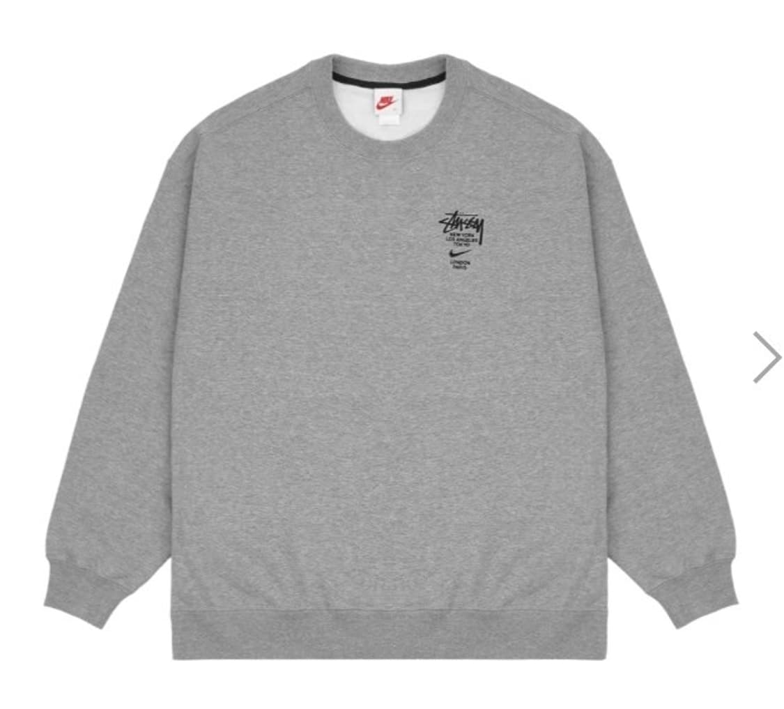 나이키 x 스투시 NRG ZR 플리스 크루넥 헤더 그레이 상품이미지1