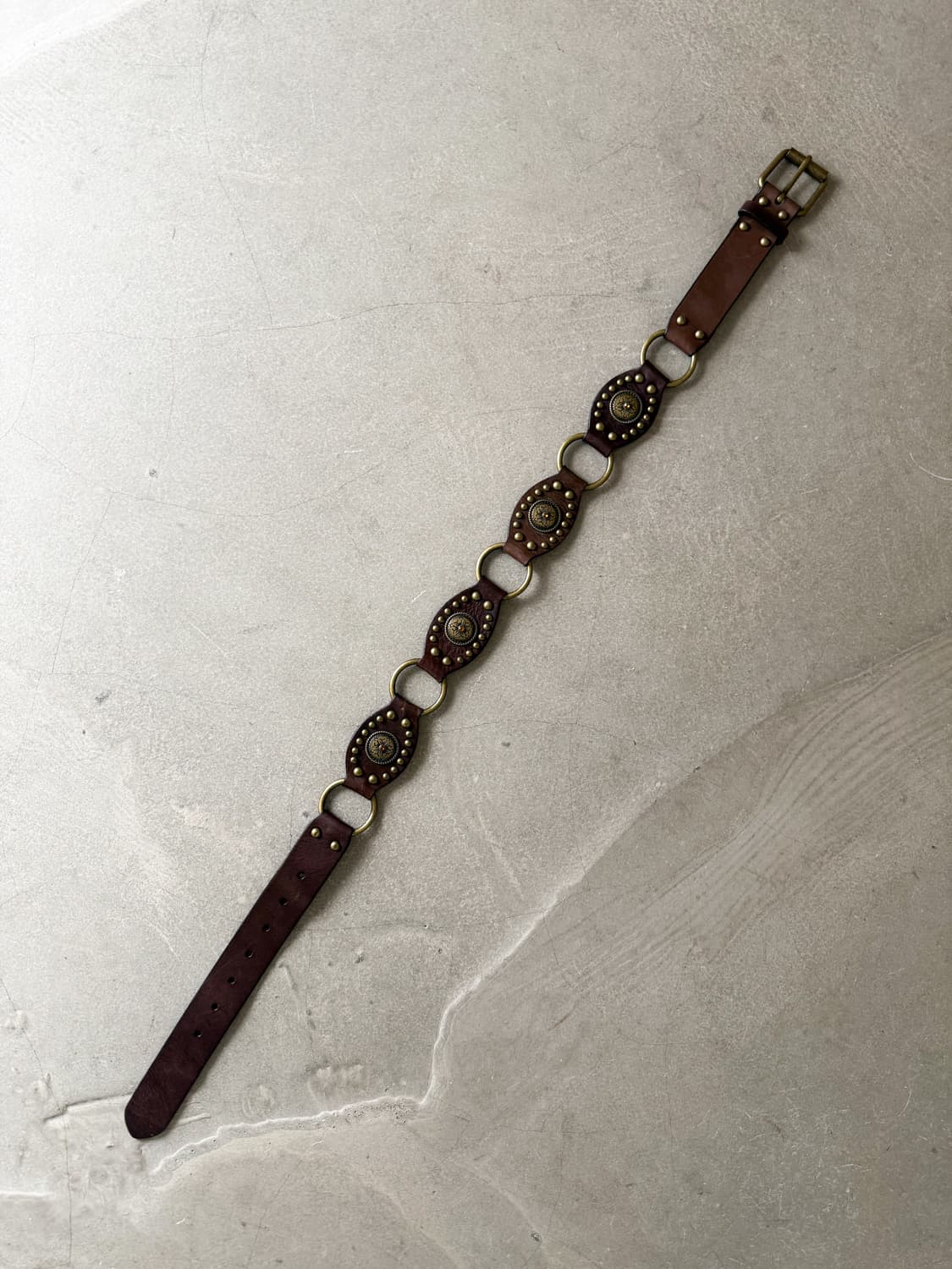 Vintage Concho Genuine Leather Belt 상품이미지5