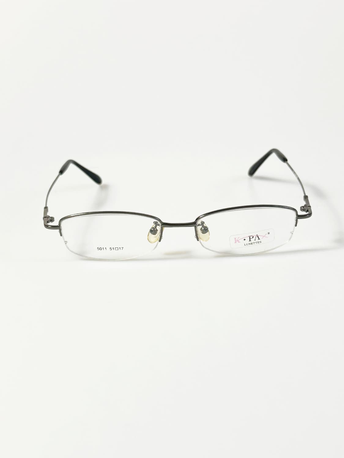 KPAX 건메탈 반무테 스퀘어 프레임 빈티지 안경 상품이미지1