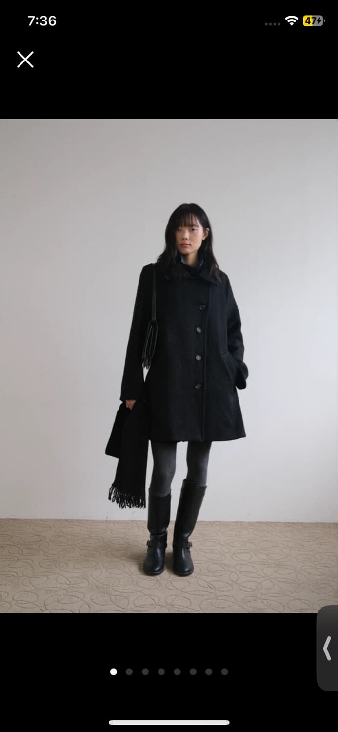 더버터크림 클래식 울 하프 코트 블랙 (정가 329,000원) 상품이미지1
