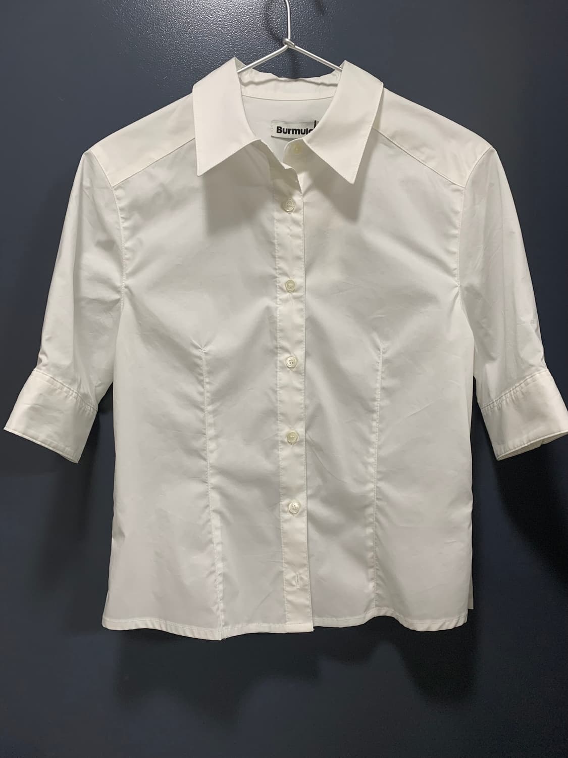 버뮬라 SOLID HALF SHIRT (WHITE) 상품이미지3