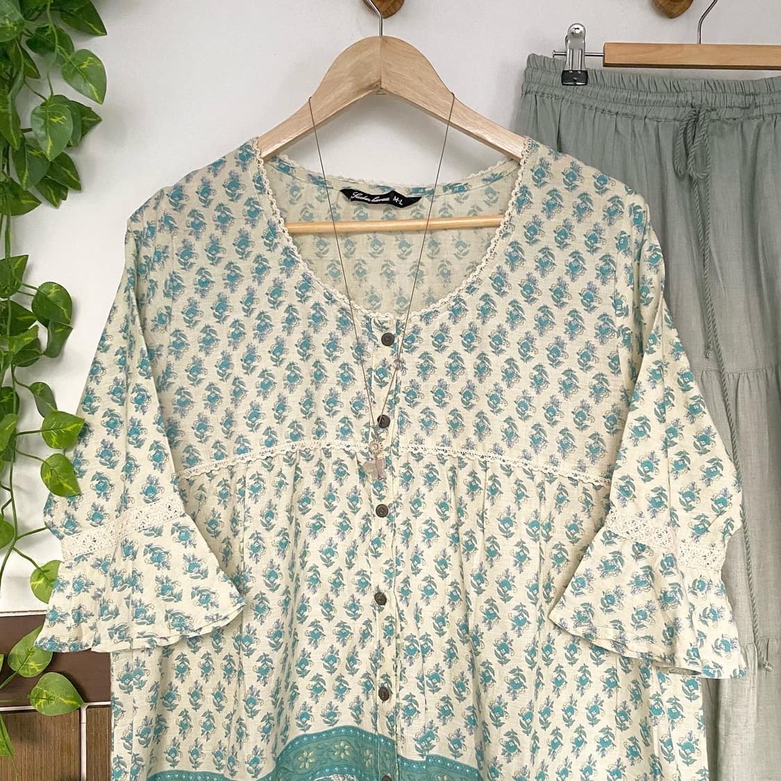 greenery ethnic blouse에스닉 블라우스 상품이미지3