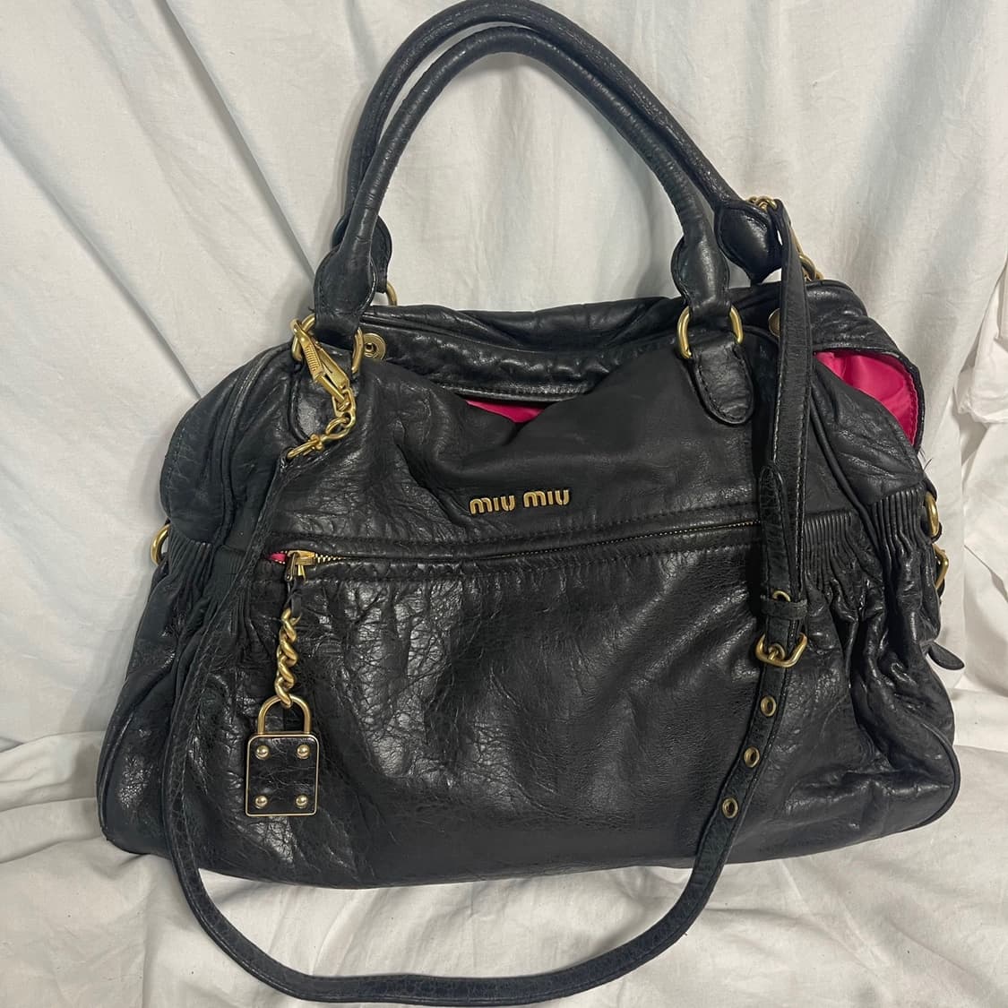 정품 미우미우 금장레더 투웨이백 상품이미지1