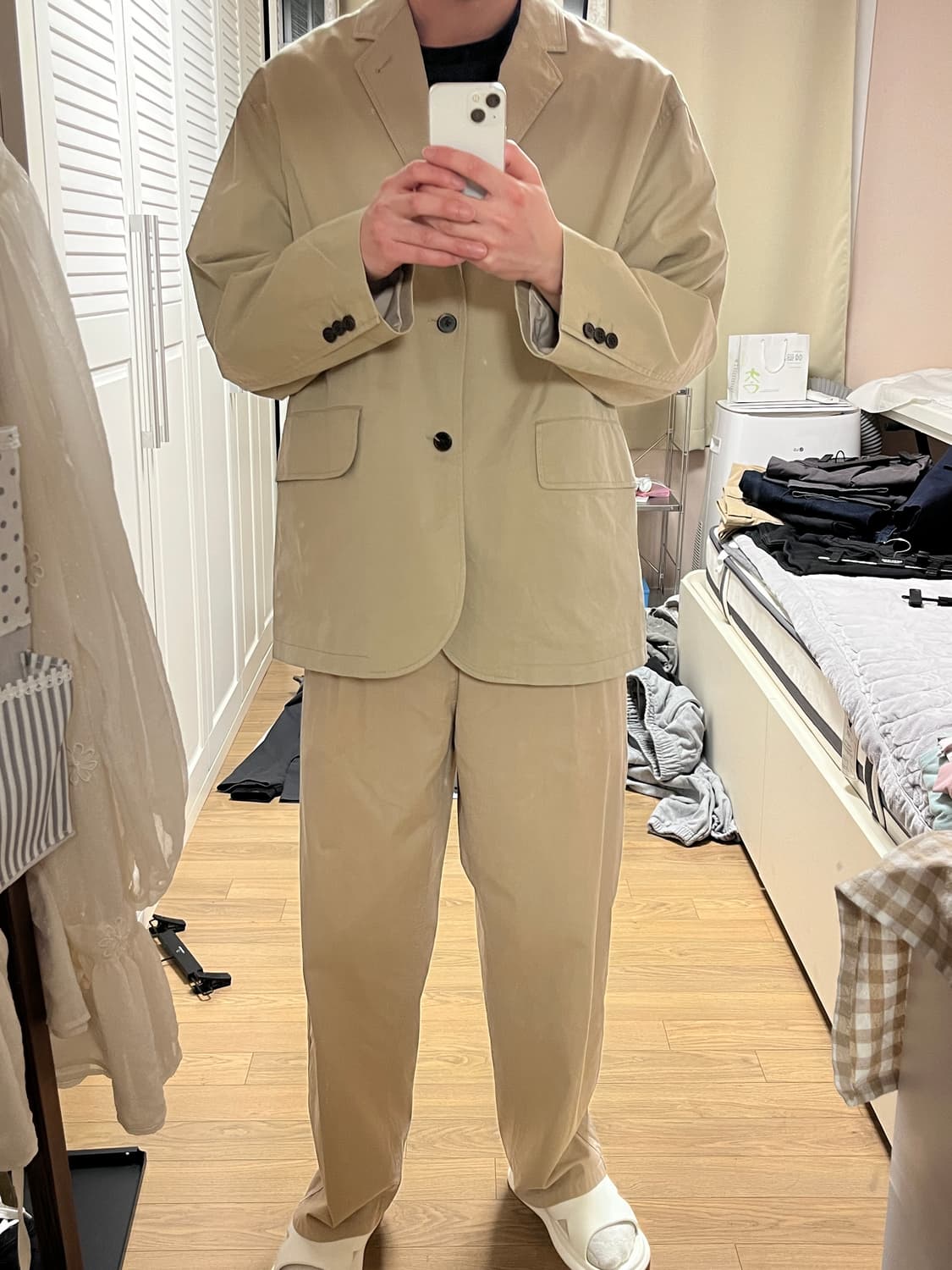 노드아카이브 레이지 보이 싱글 셋업 베이지0사이즈 (자켓 + 치노팬츠) 상품이미지2