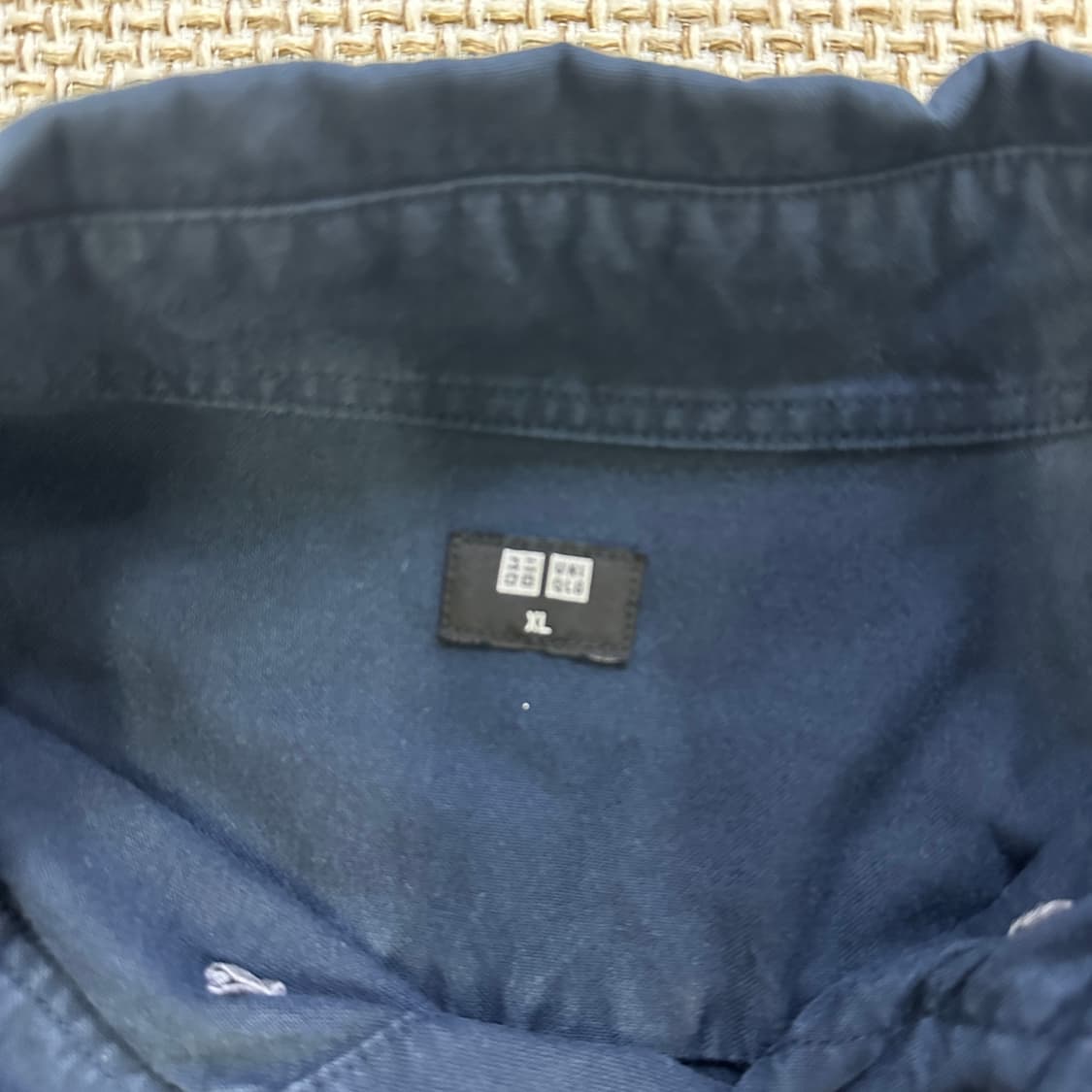 XL 유니클로 네이비 코튼 긴팔 셔츠 0429D 상품이미지3