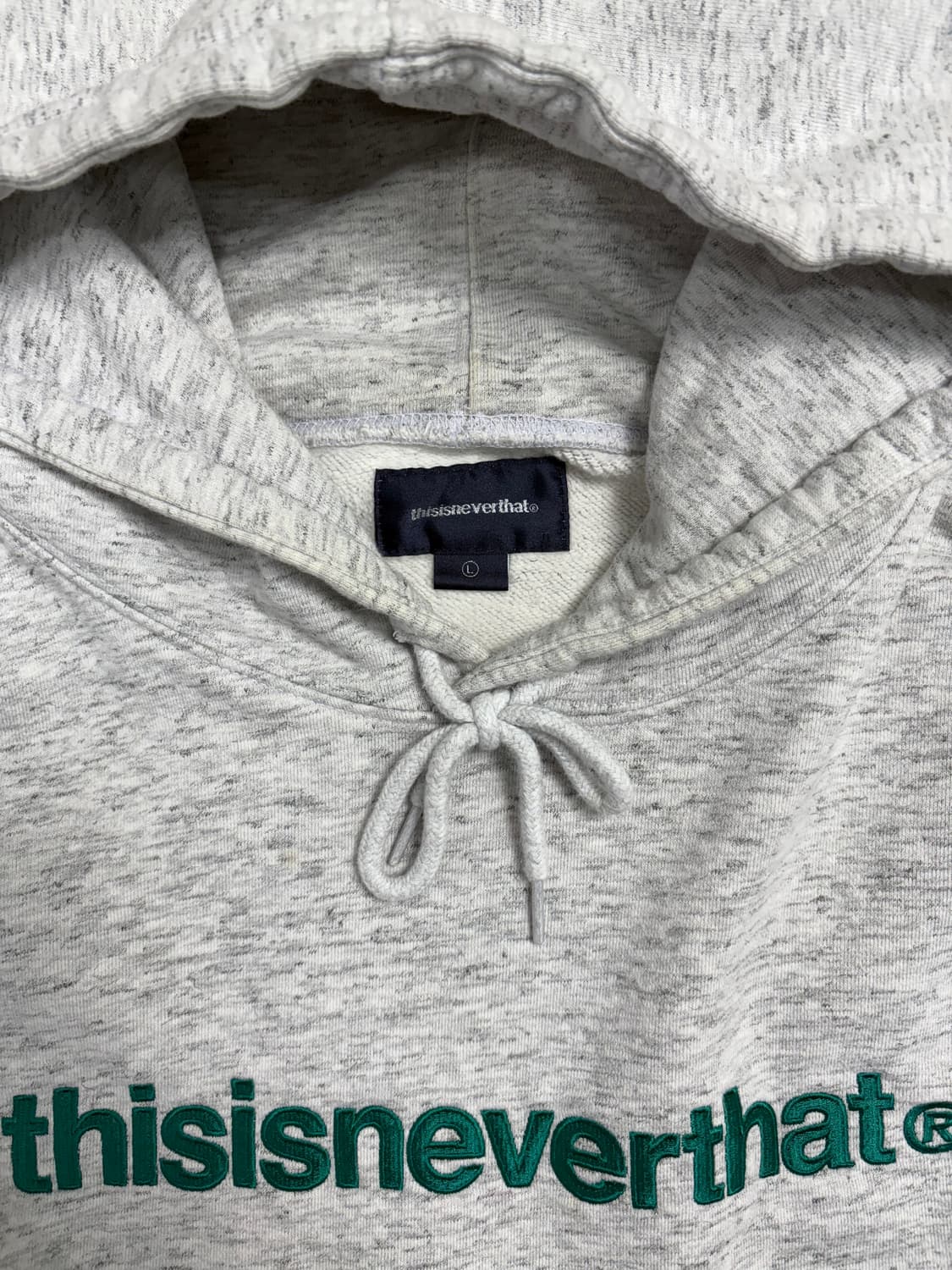 디스이즈네버댓 후드티 멜란지 화이트 L 상품이미지5