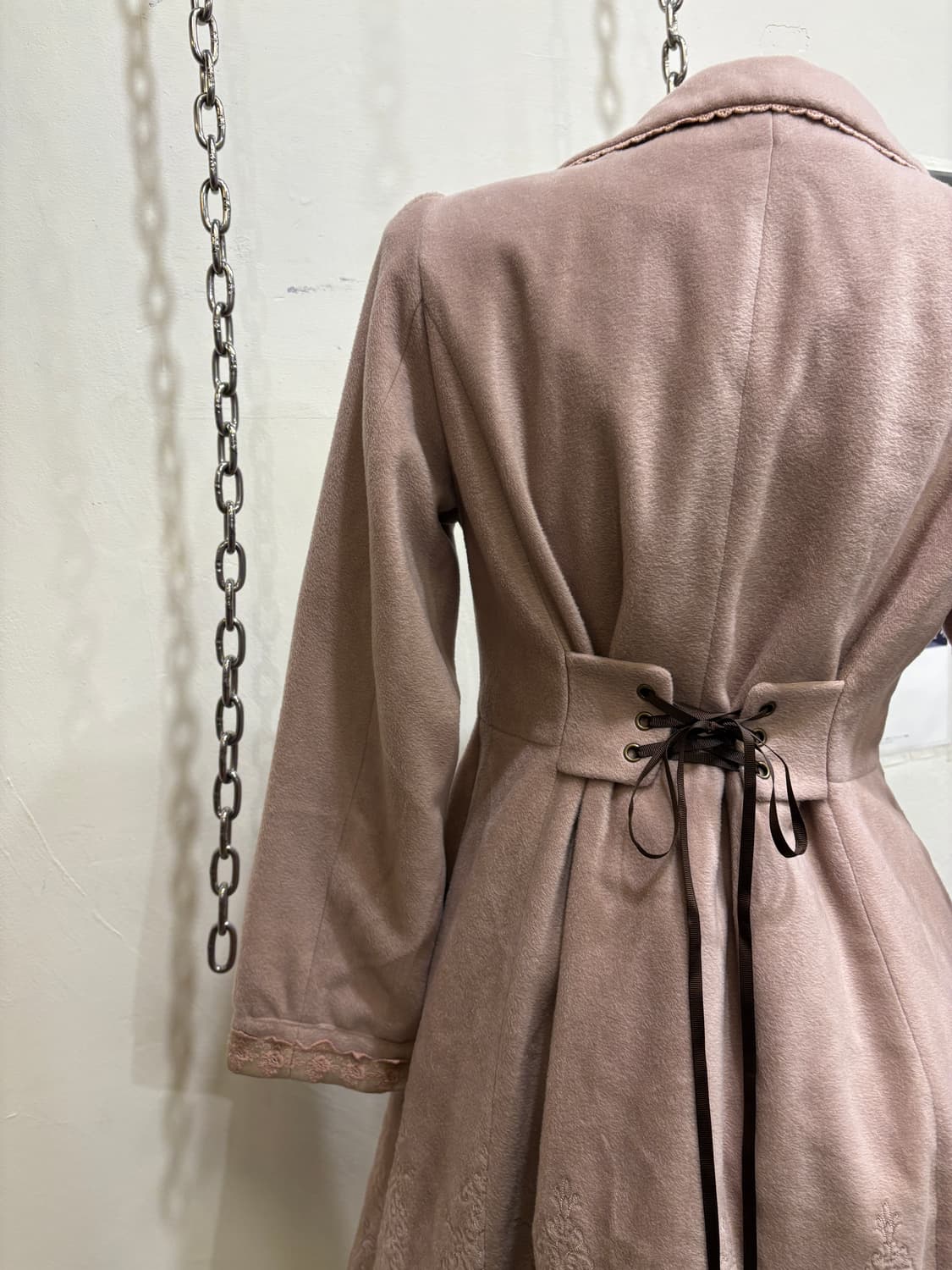 axes femme 엑시즈팜 플라워 자수 핑크 코트 상품이미지4