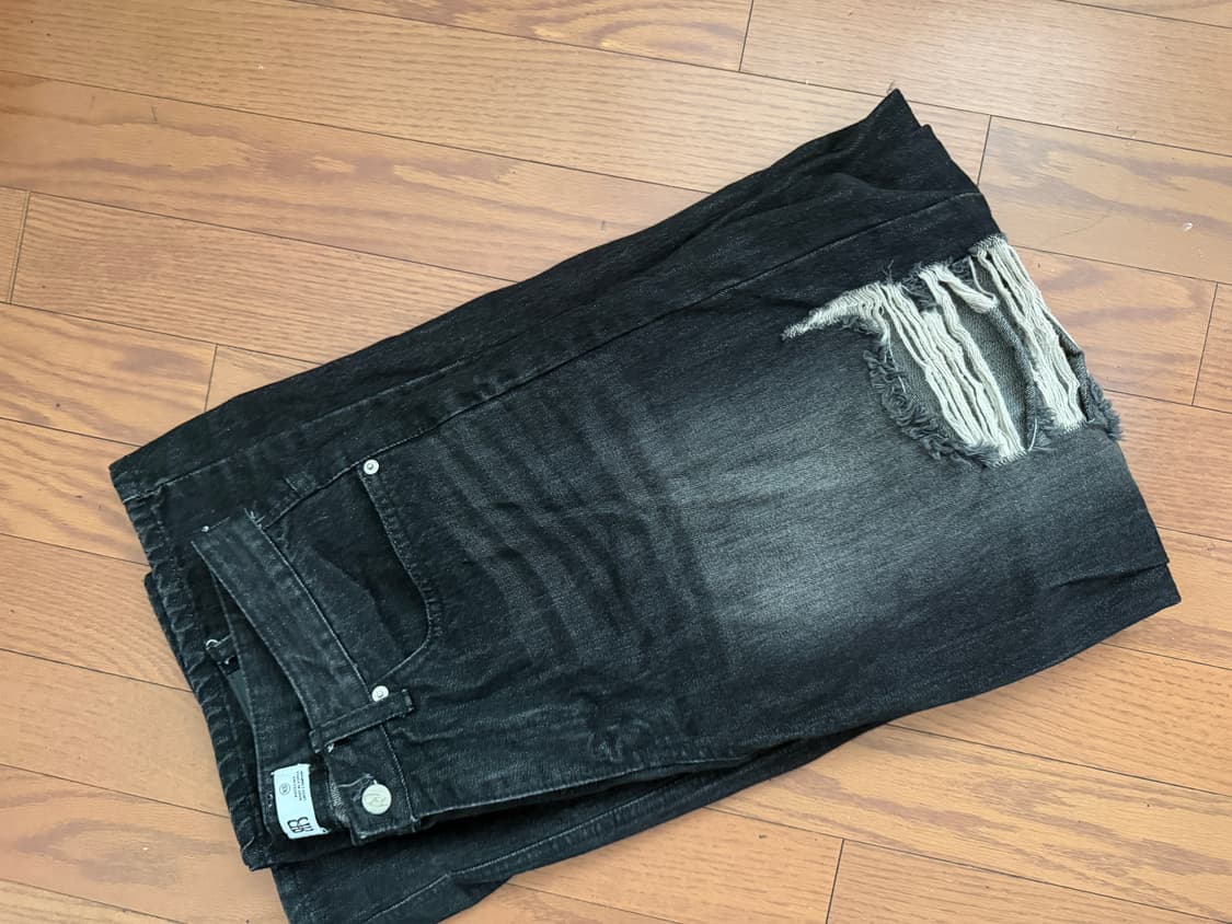 카리나 착용) 락케이크 Faye Damage Jeans Black xs 상품이미지5
