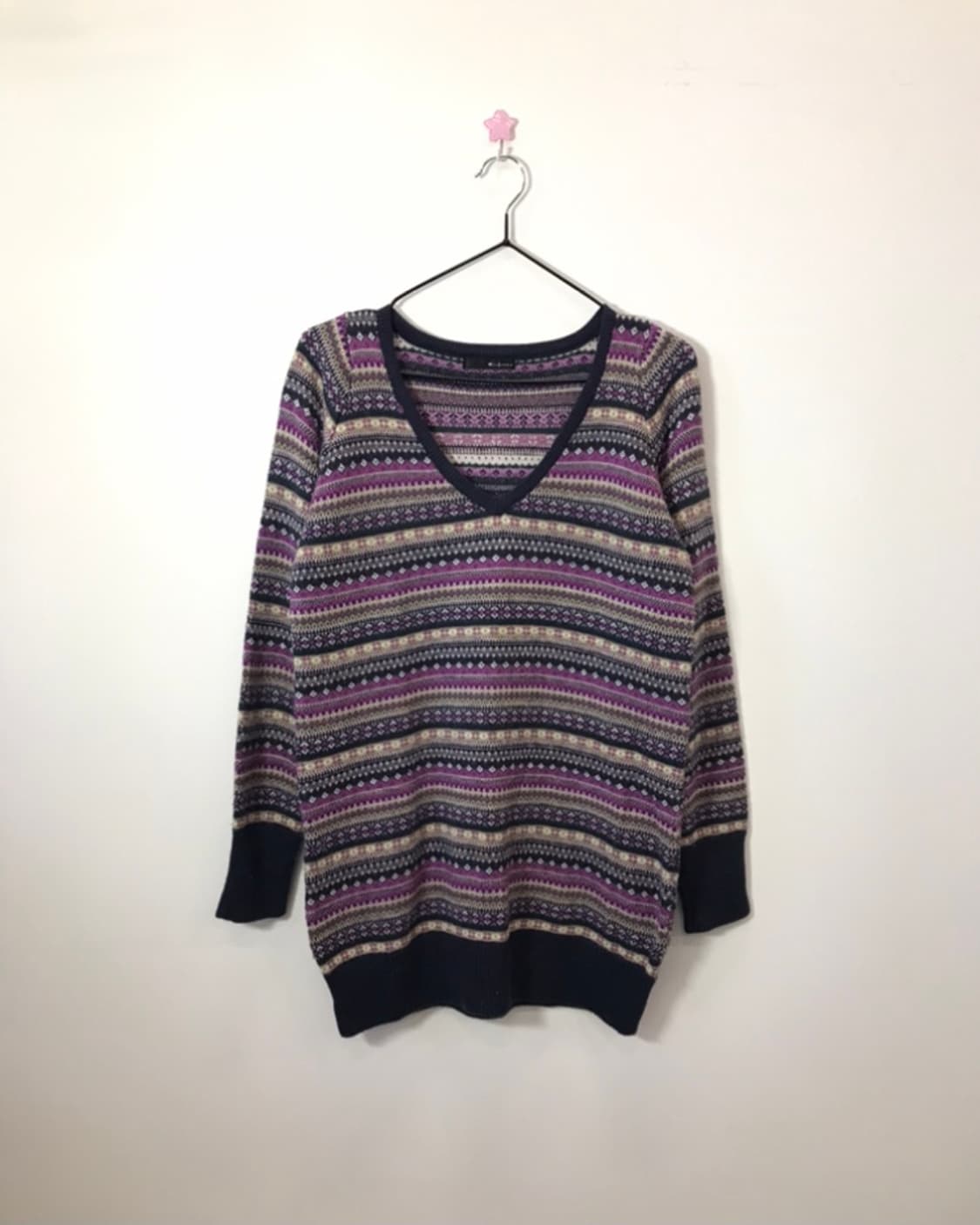 Archives Japan Purple Ethnic Nordic Knit 상품이미지1