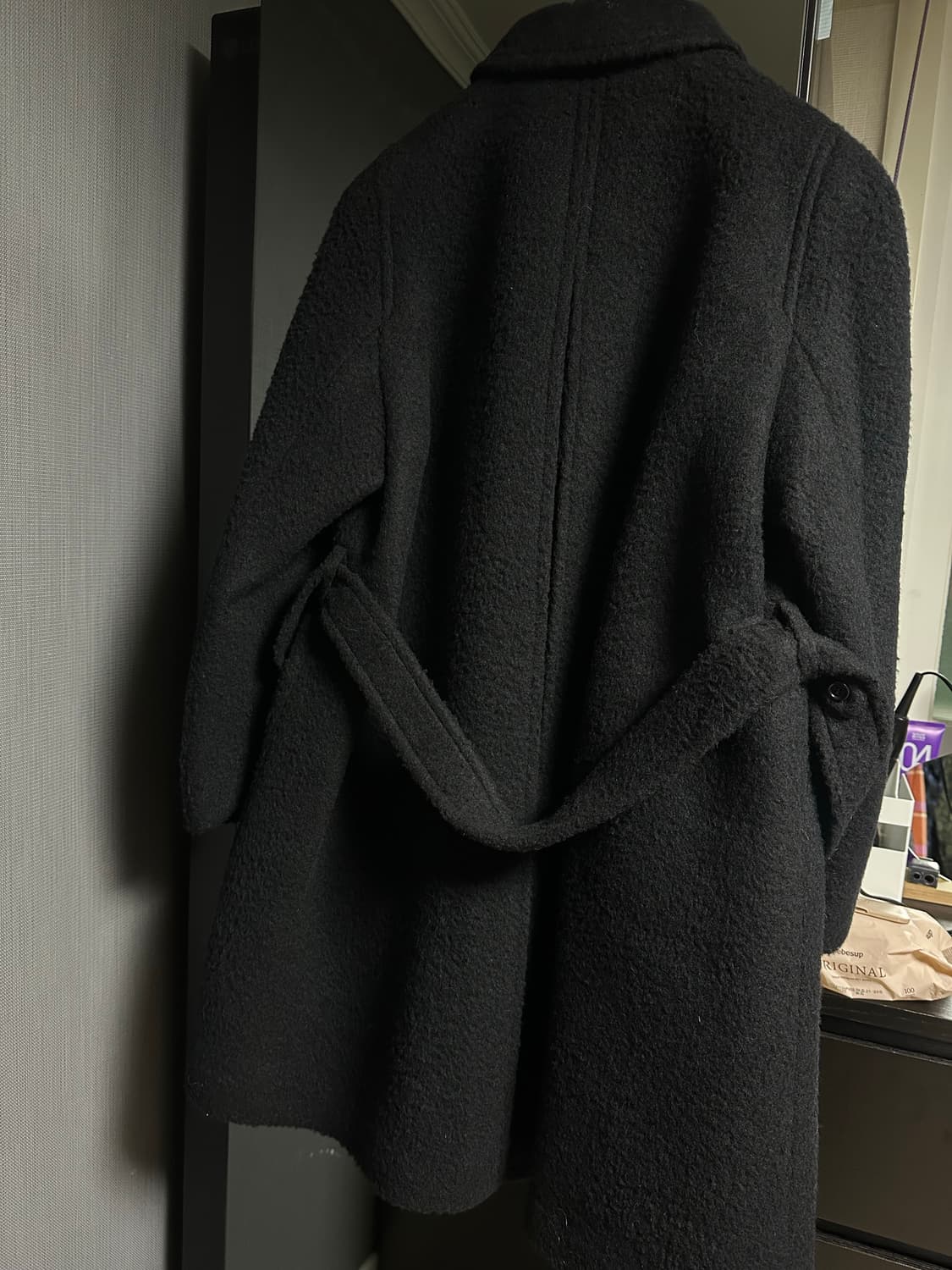 아모멘토 알파카 래글런 코트 24fw 블랙 상품이미지7