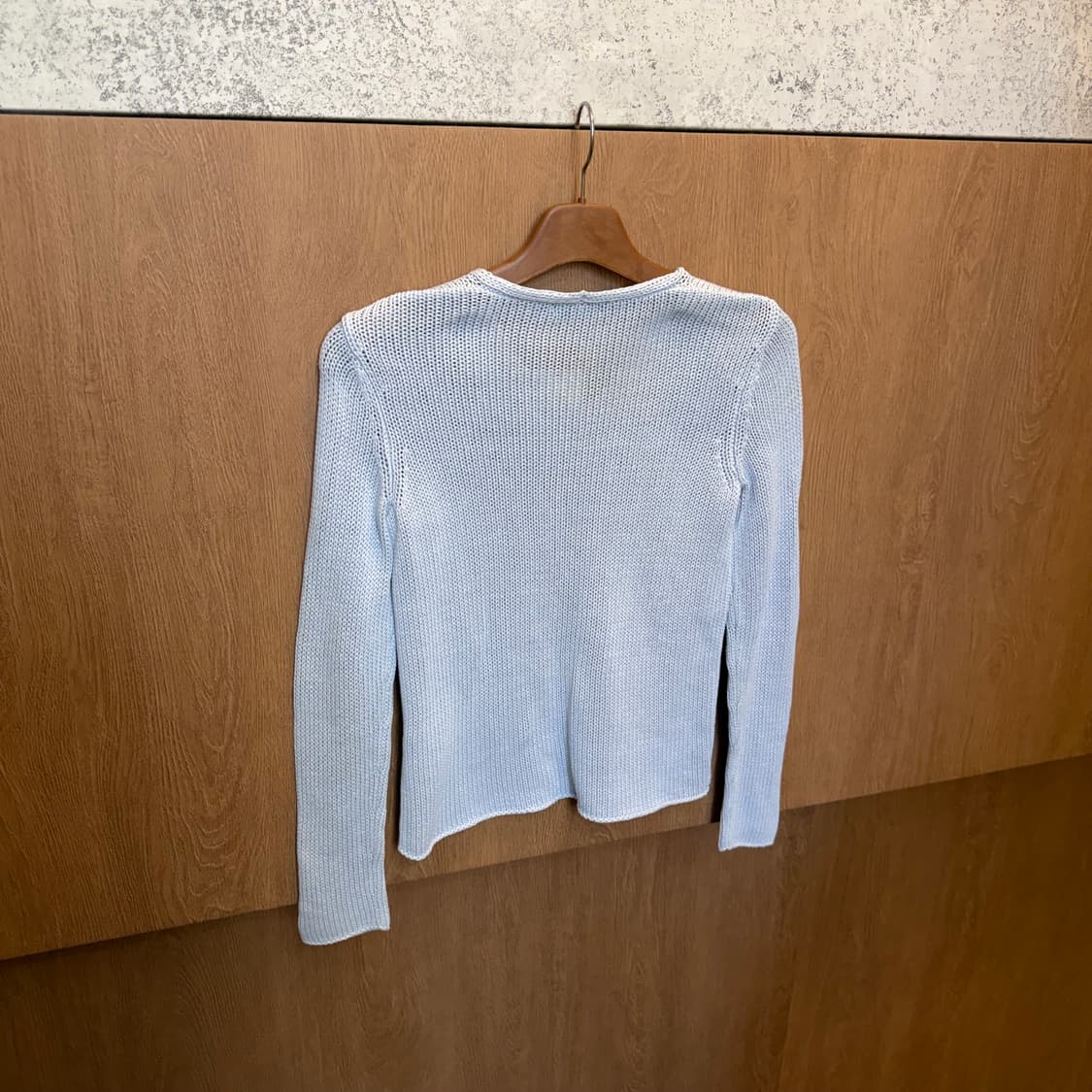 폴로 랄프 로렌 브이넥 롱슬리브 니트 디테일 라이트 블루 상품이미지4