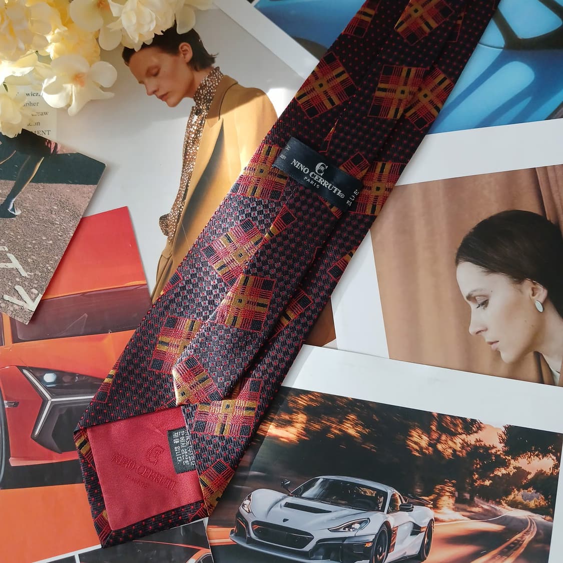 니노 세루티 실크 지오메트릭 넥타이 9.2cm A+등급 A19168
 상품이미지4