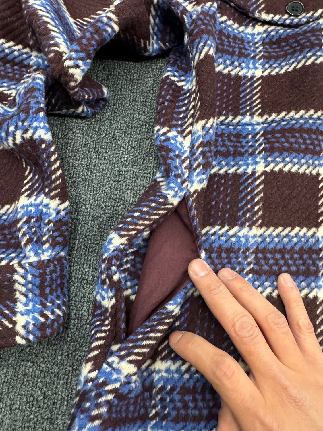 L)WEGO 빈티지 체크패턴 니트 셔츠자켓 상품이미지5