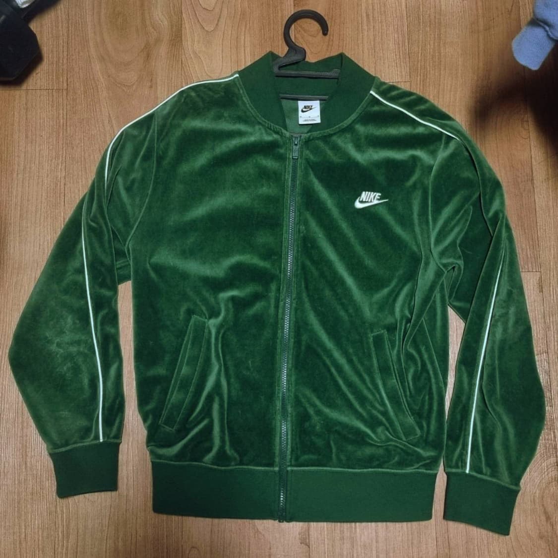 나이키 벨루어 벨벳 트랙 자켓 져지 그린M 빈티지 상품이미지3