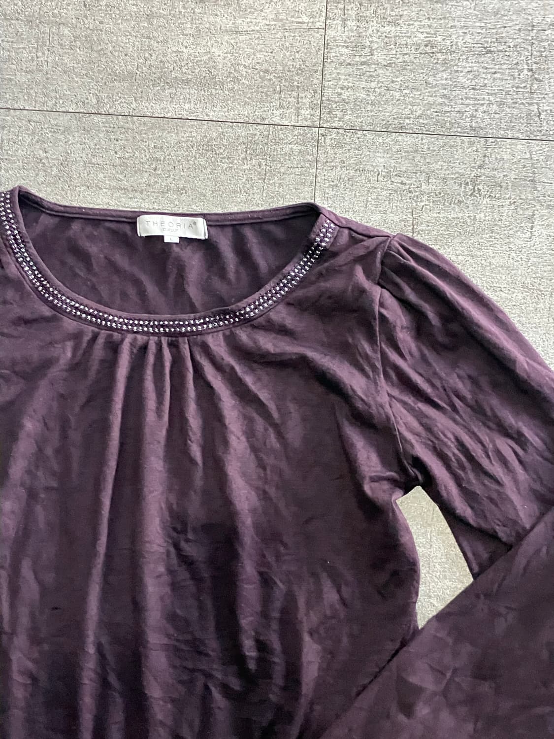 일본빈티지 Theoria 하구미모리걸 달천깔페어리 비즈넥티셔츠 상품이미지2