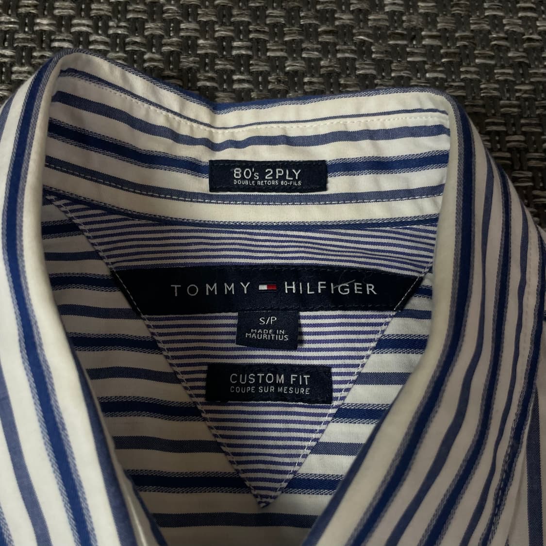 타미힐피거 블루 스트라이프 원포켓 긴팔 셔츠 S 상품이미지4