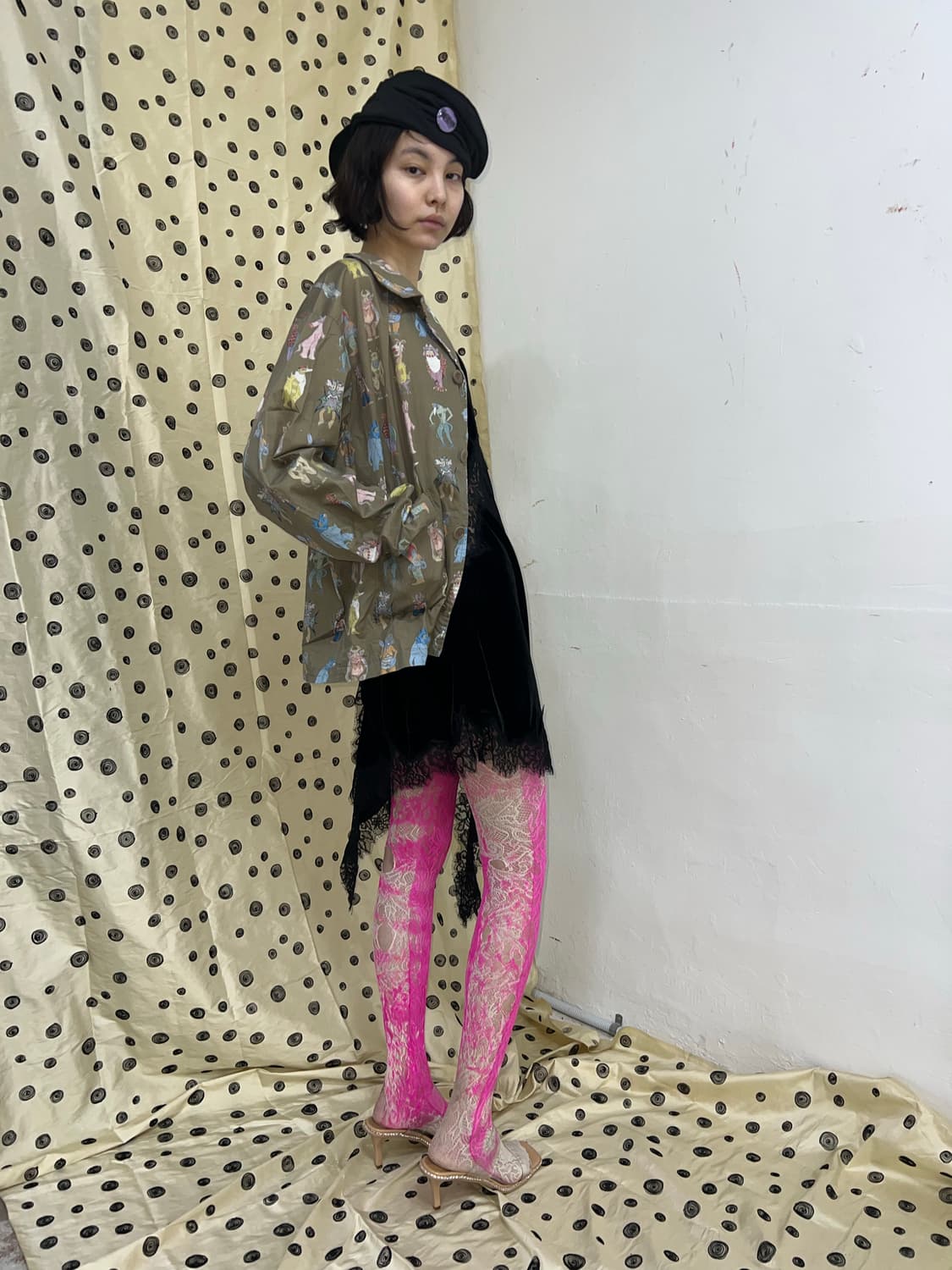 Undercover 04aw 아카이브 몬스터 패턴 셔츠 자켓 상품이미지5