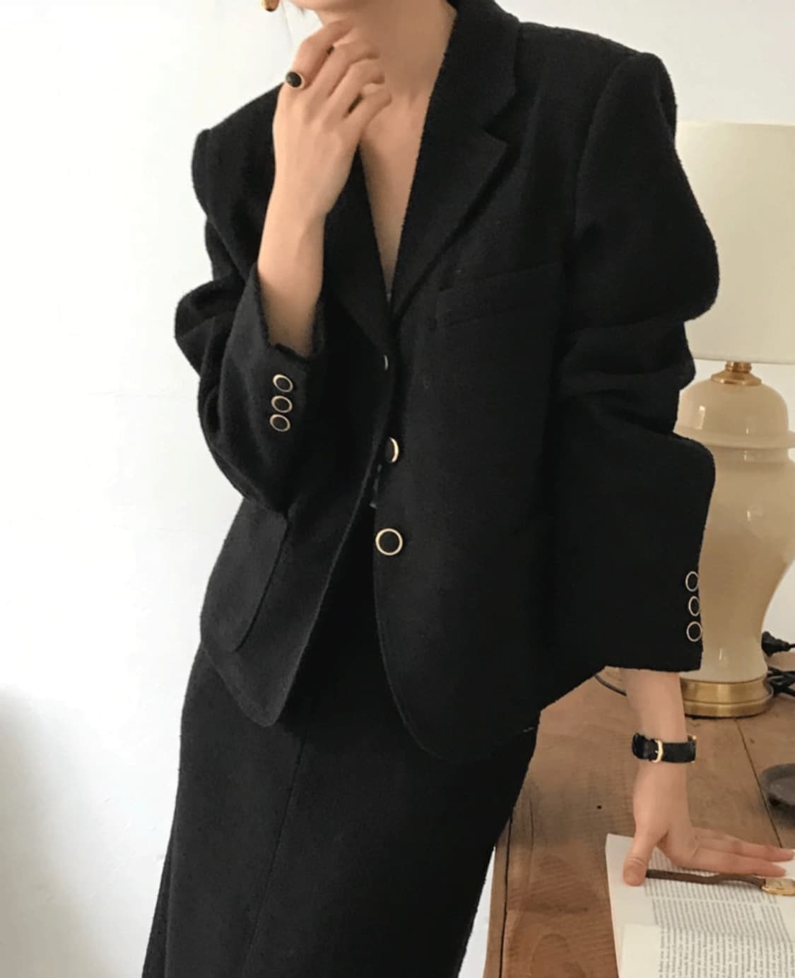 파운더스 트위드 자켓(블랙) 상품이미지5