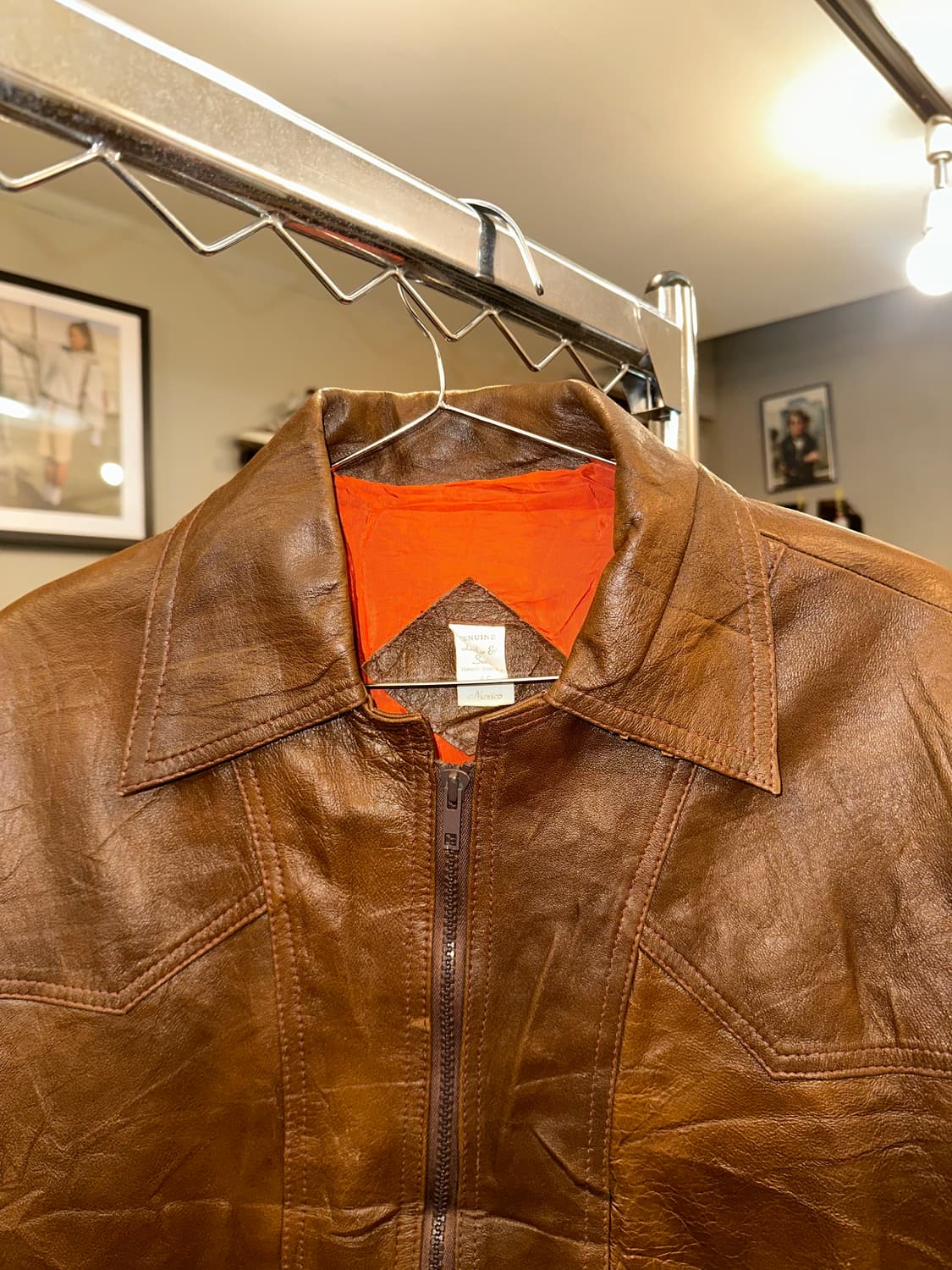 80-90’s American genuine leather jacket 상품이미지5