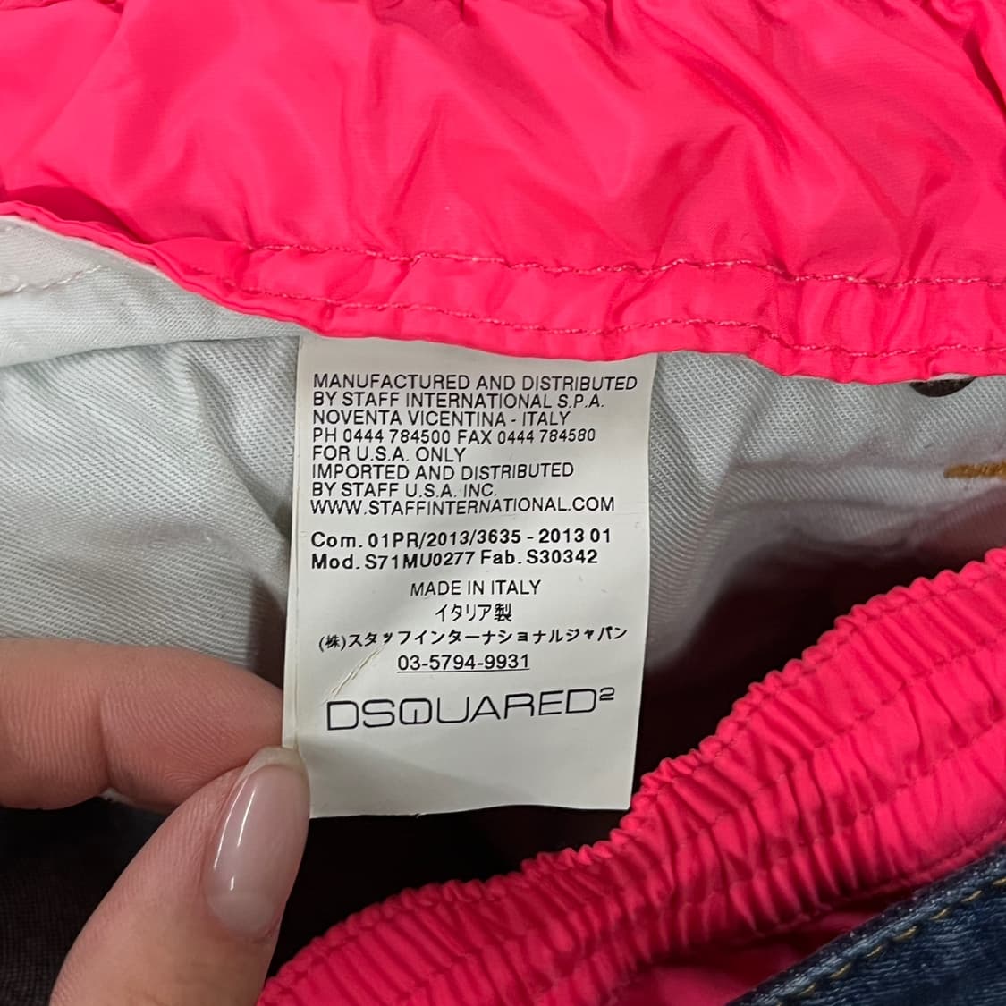 [정품] 디스퀘어드2 핑크 밴딩 데님 반바지 b13 상품이미지5