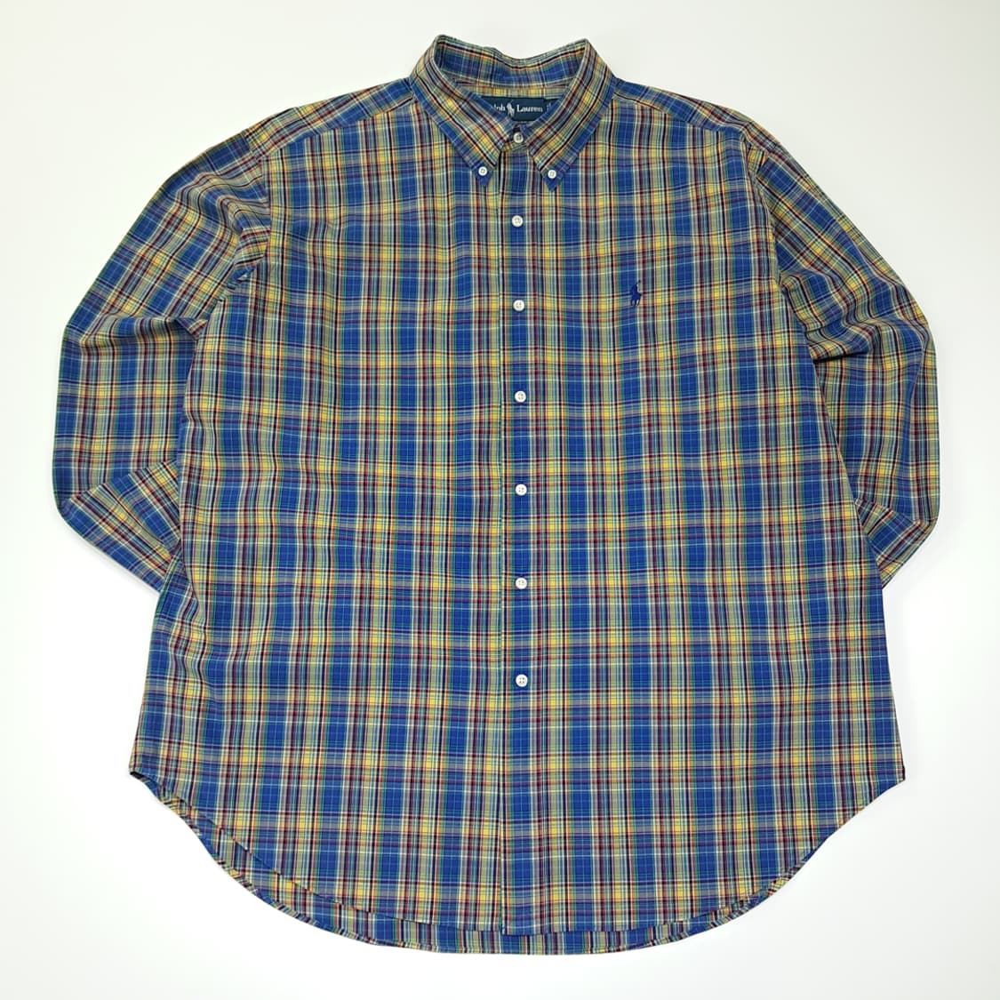 CL292 2XL 폴로 90s 홍콩판 마드라스체크 멀티컬러 셔츠 상품이미지1