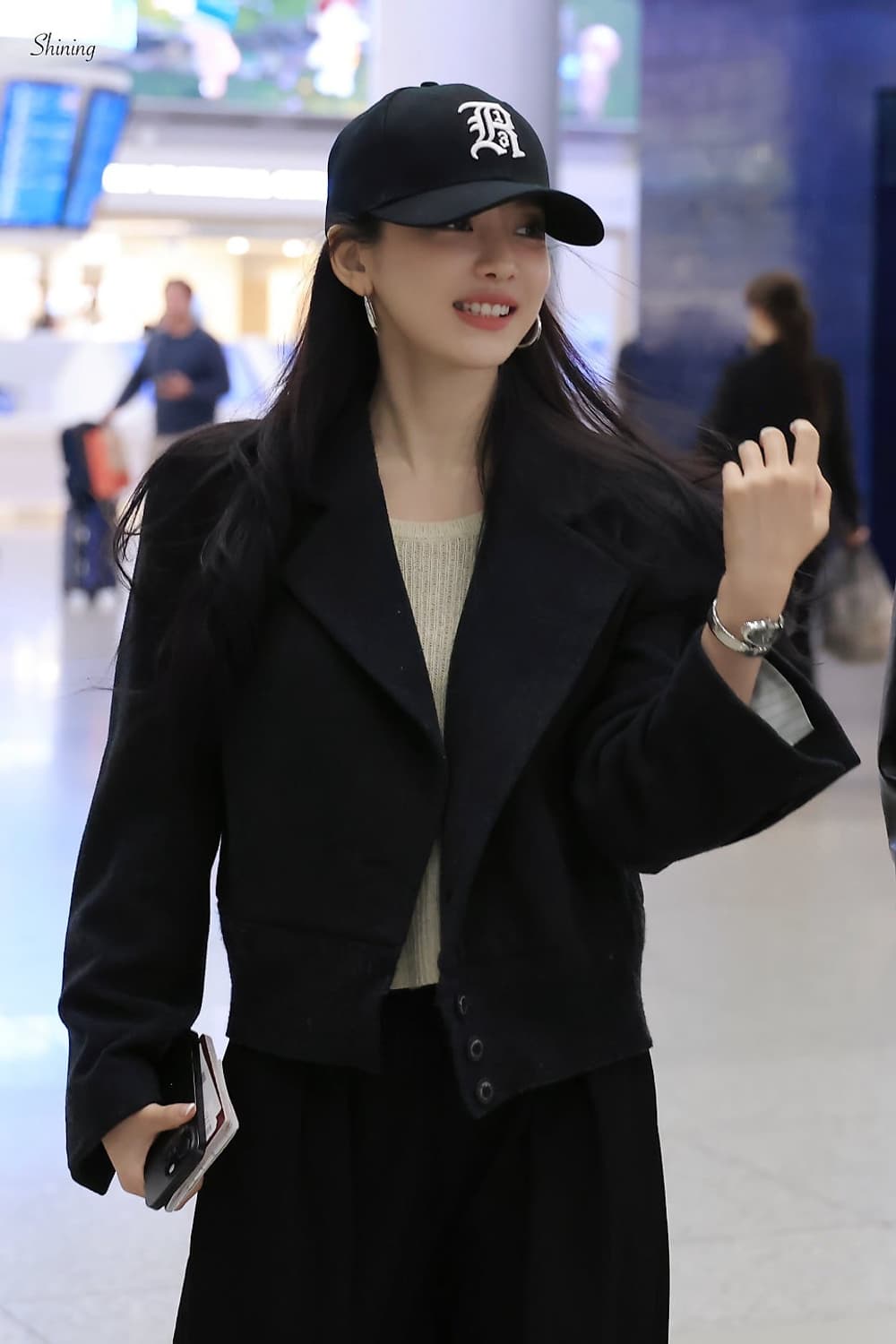 R13 알써틴 로고 볼캡 엠브로이드 코튼 볼캡 블랙 상품이미지3