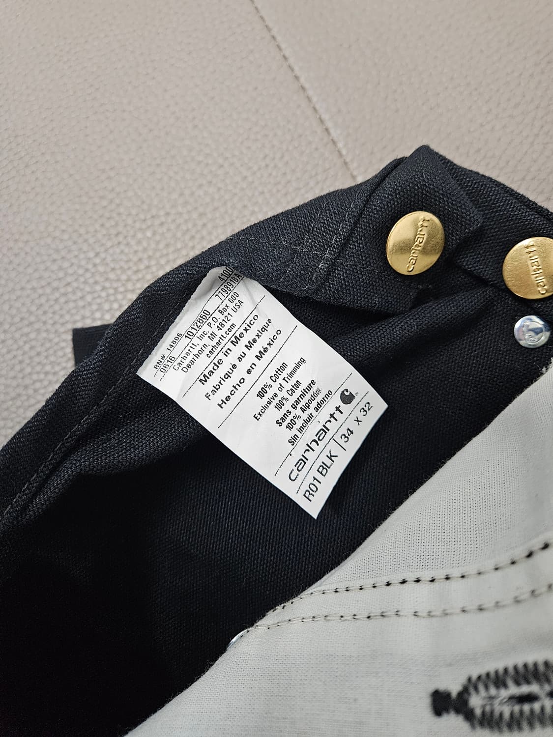 칼하트 블랙 오버롤 34x32 상품이미지6