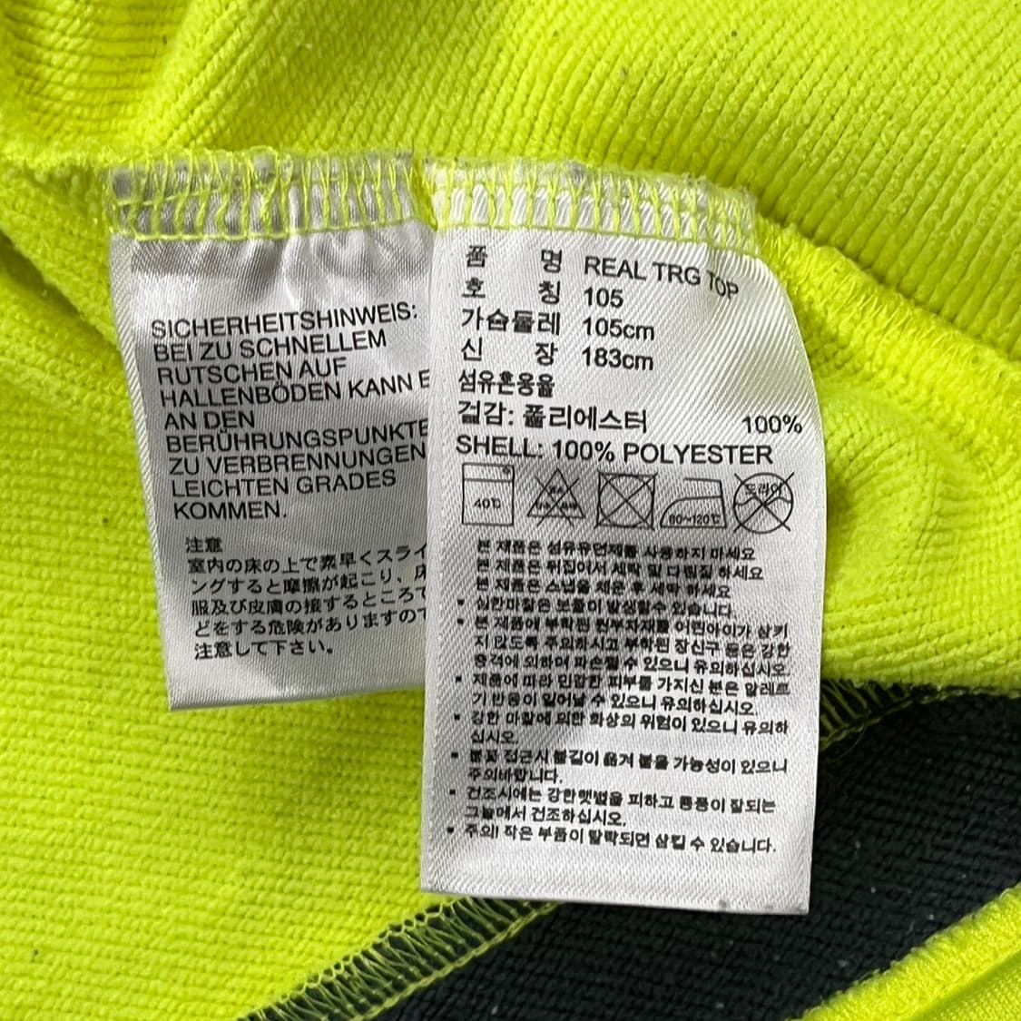 [정품/105] 아디다스 레알마드리드 트레이닝 탑 형광 긴팔티셔츠 b15 상품이미지6