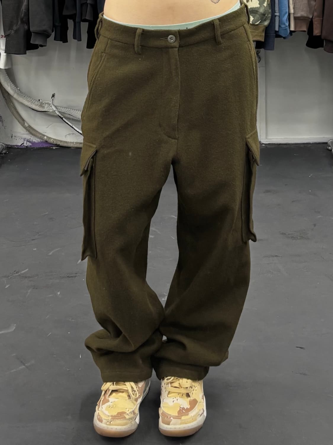 Beams 빔즈 울 카키 카고팬츠 상품이미지3