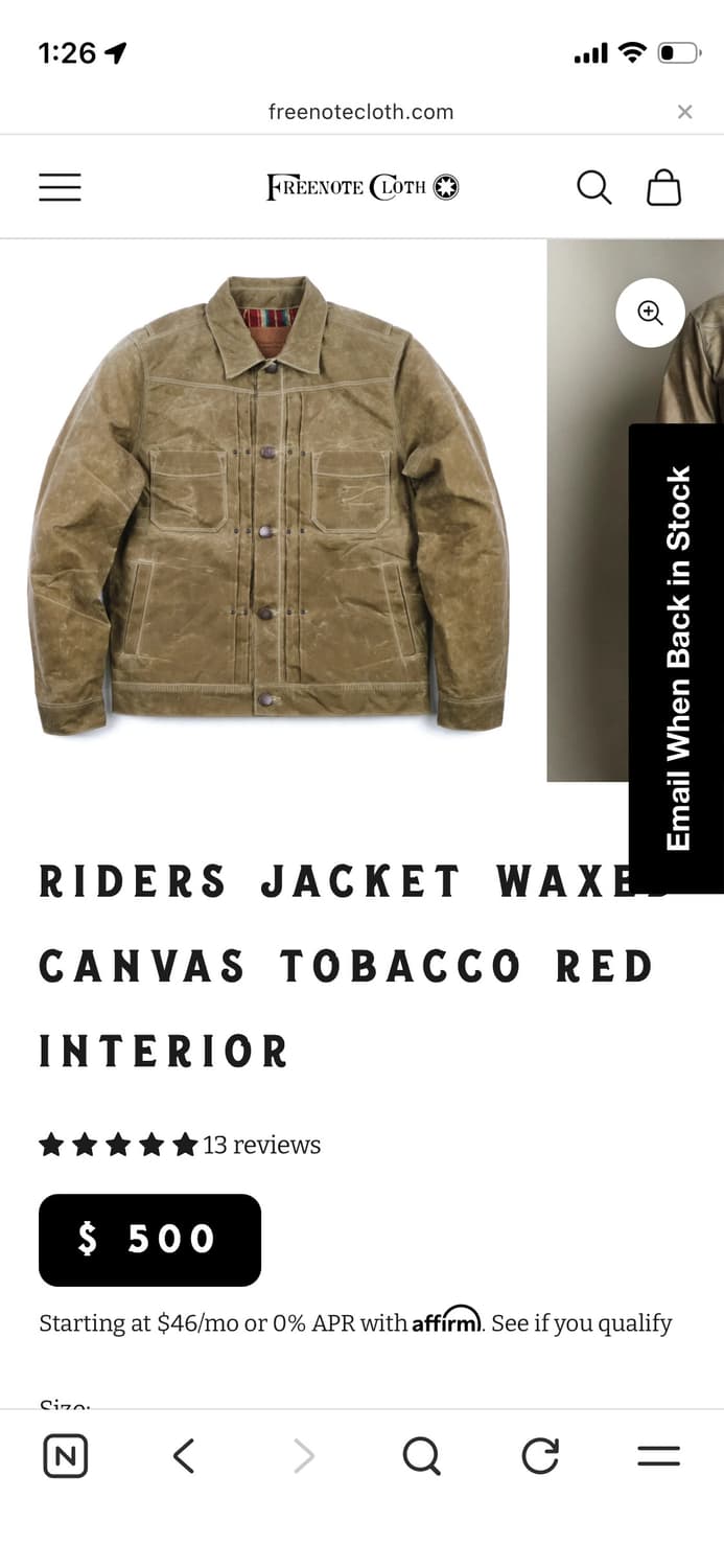 freenote clothing co 자켓 L 상품이미지1