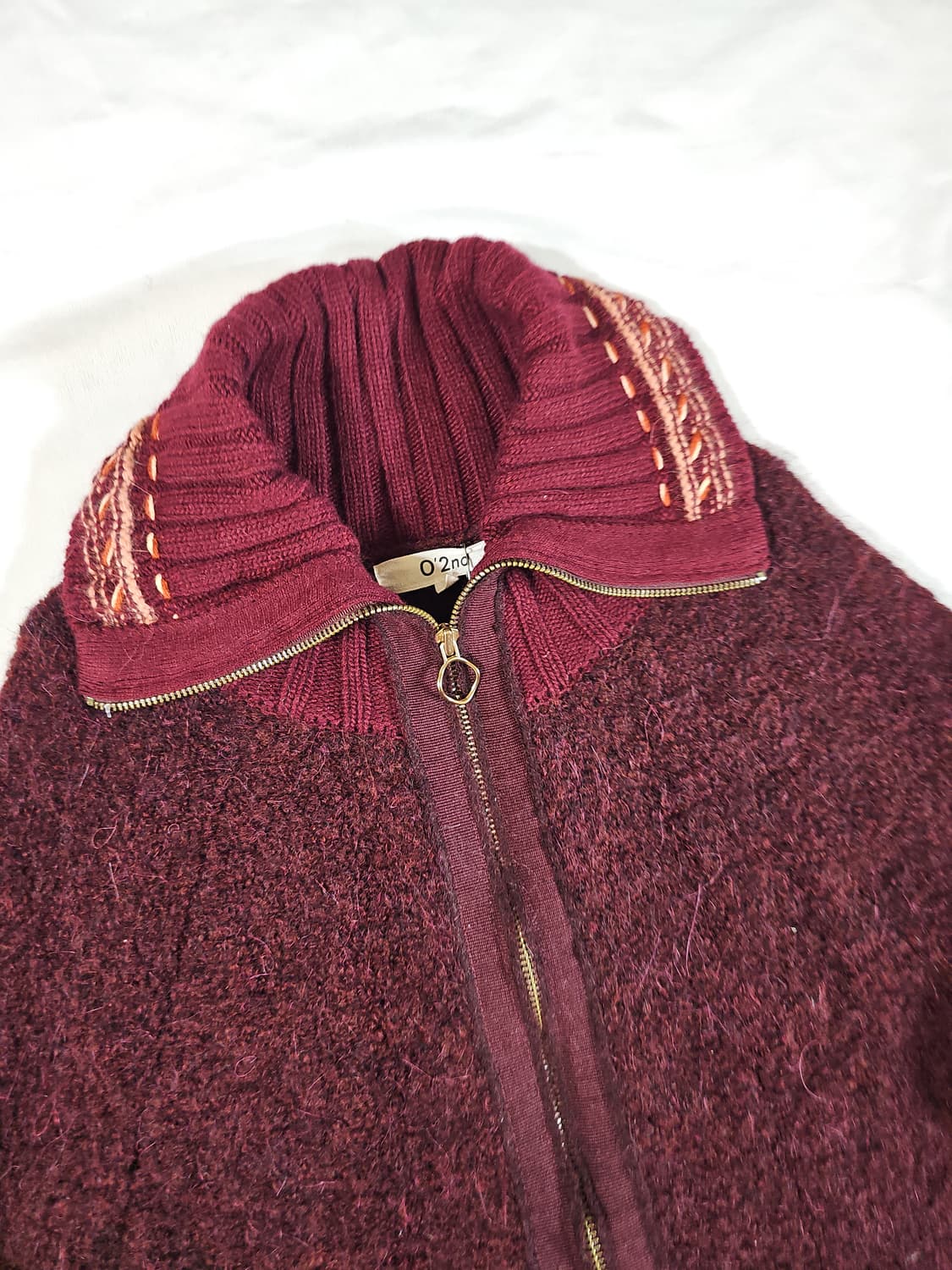 정가55만원대) 오즈세컨 보헤니안 에스닉 자수 스티치 모헤어 집업 가디건 상품이미지2