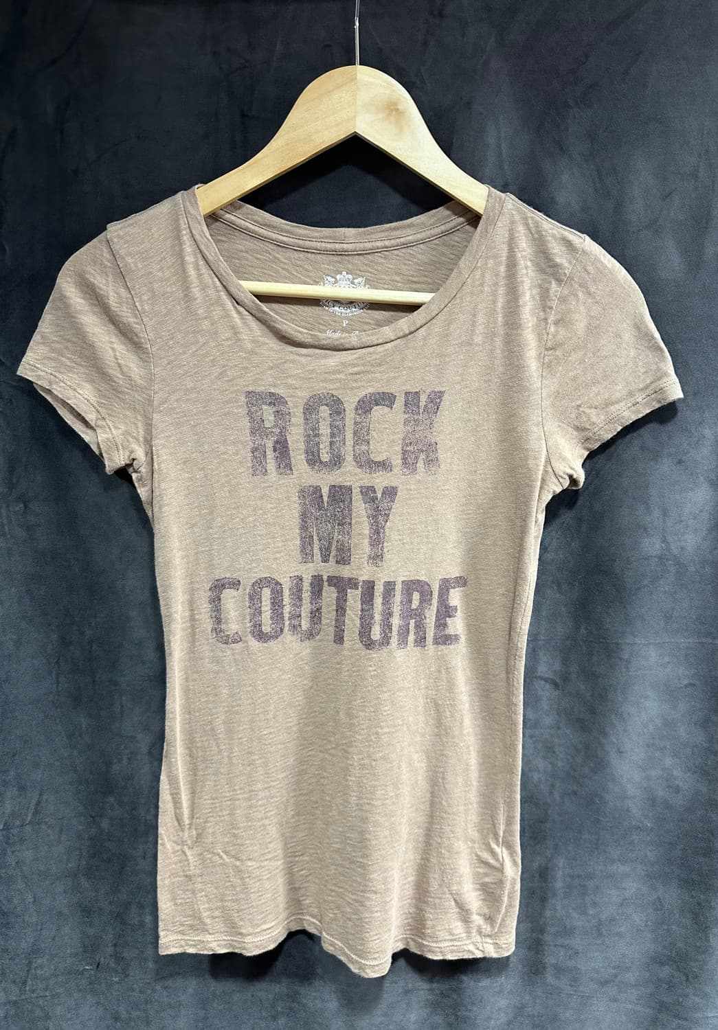 쥬시꾸뛰르 ROCK MY COUTURE 빈티지 반팔 티셔츠 P 베이지 상품이미지1