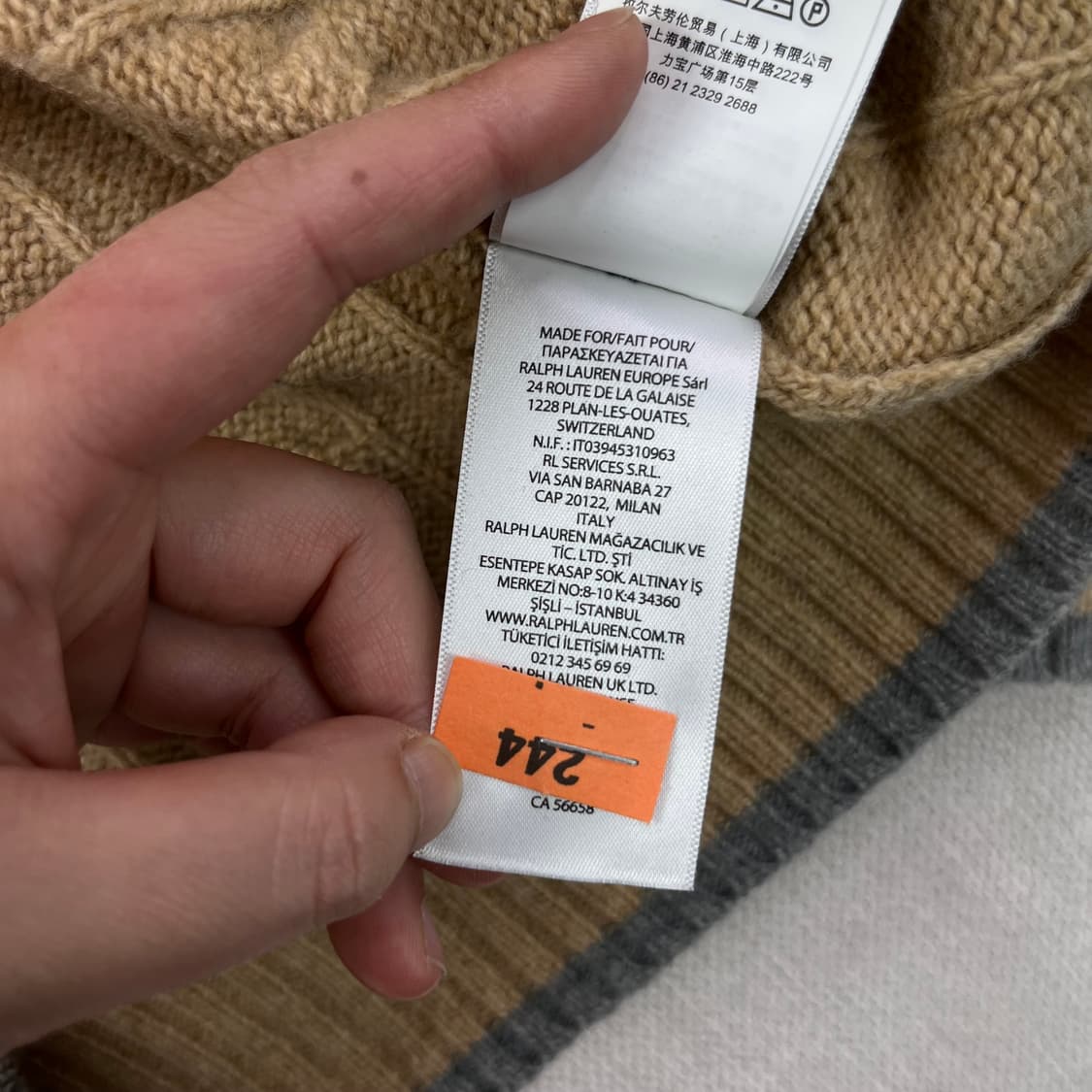 100 폴로랄프로렌 신형라벨 캐시미어 울 꽈배기 가디건  상품이미지6