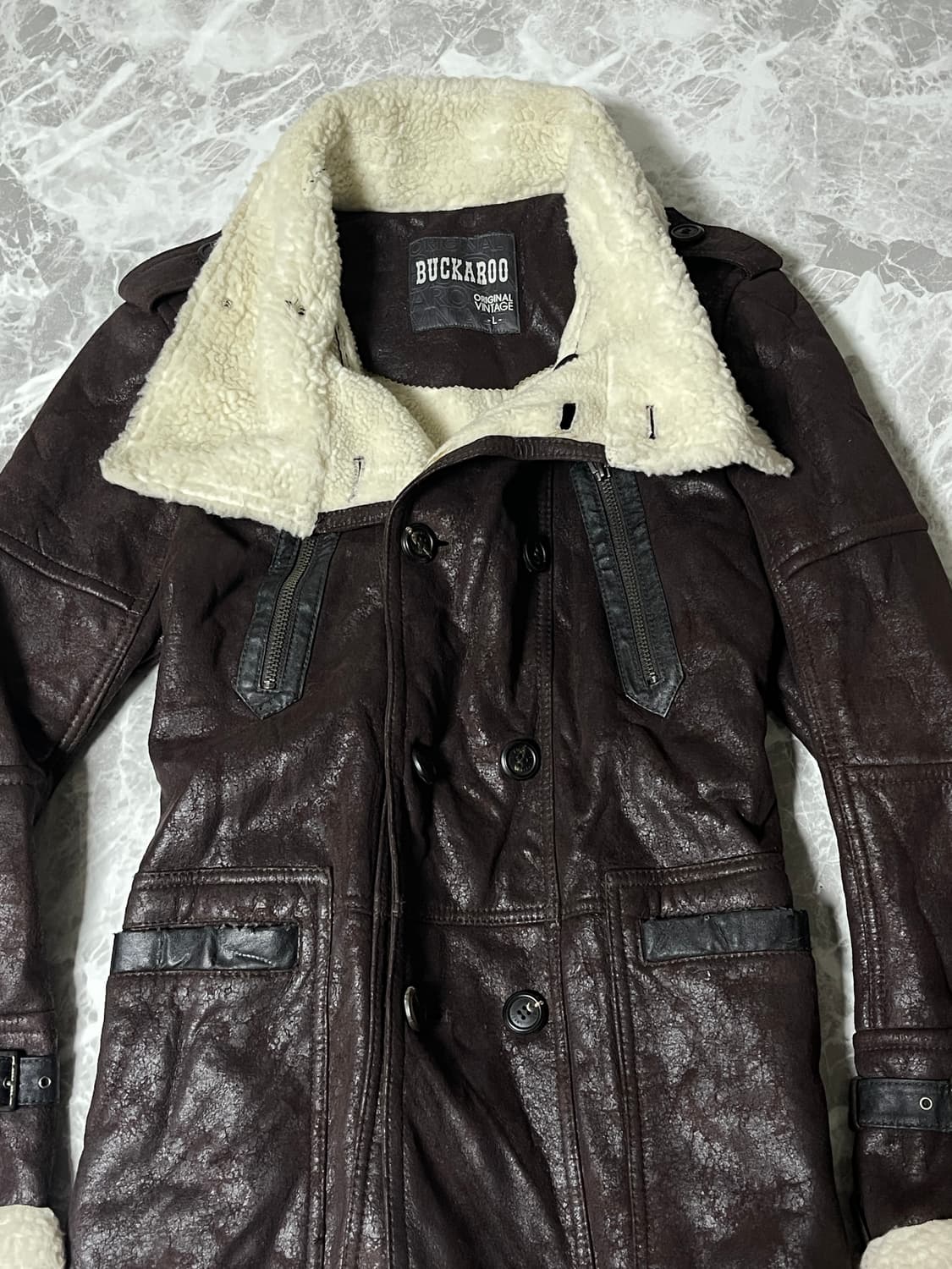 Fur leather coat 상품이미지5