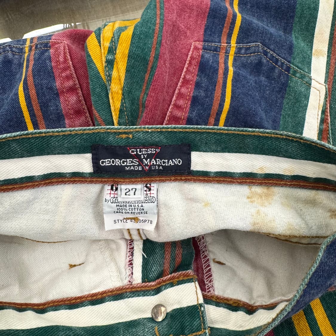 80s 게스 골저스 스트라이프 부츠컷 데님 made in USA (24) 상품이미지6