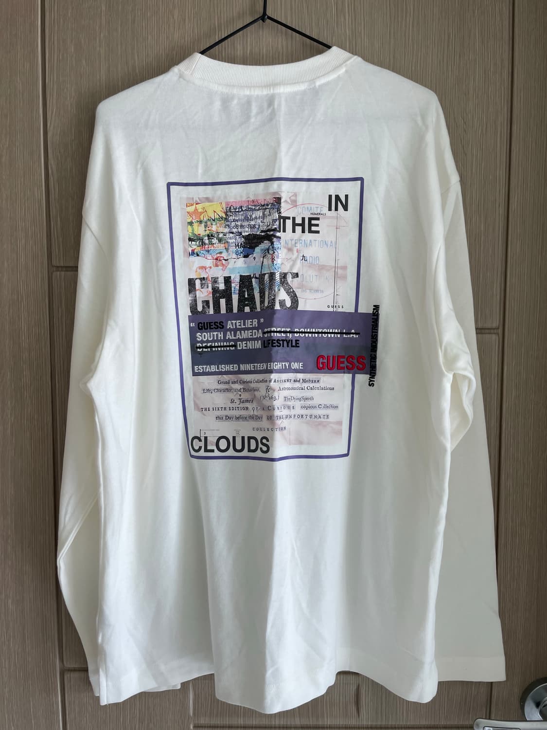 게스 백프린팅 화이트 펑크 쭉티 상품이미지5