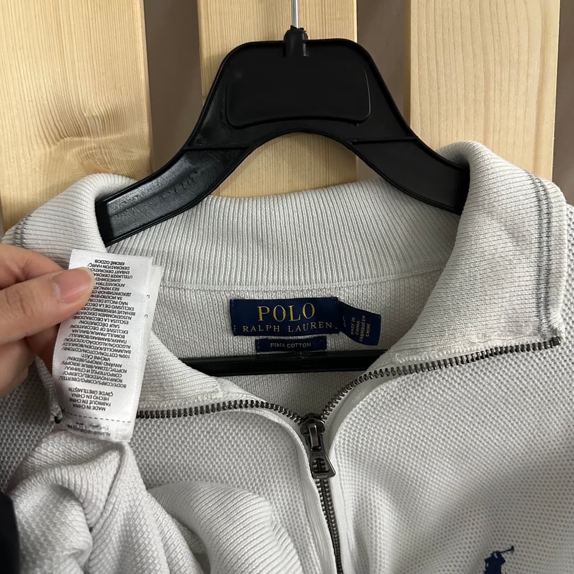 (L) 폴로 랄프로렌 아이보리 니트 반집업 상품이미지4