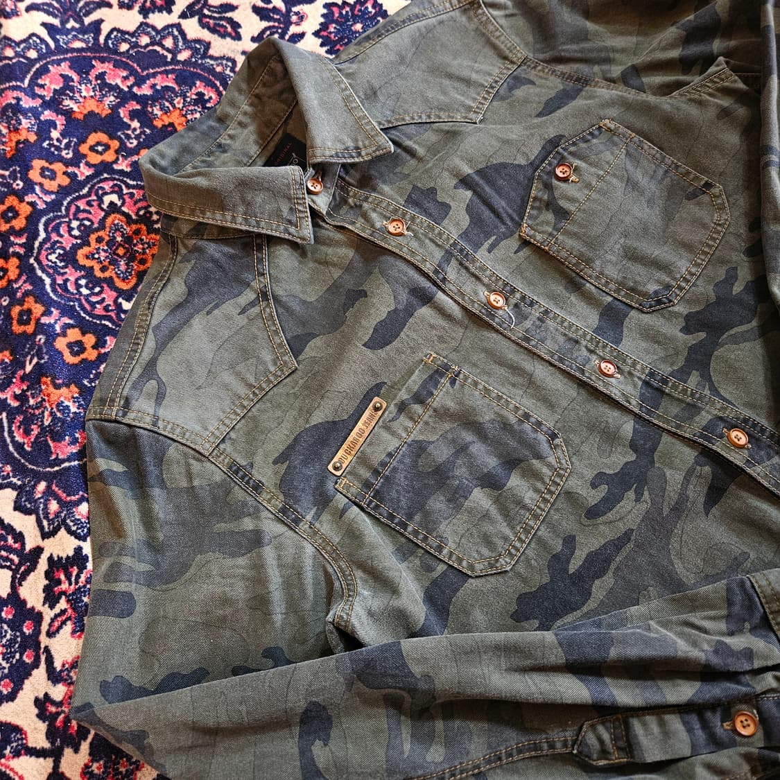 버커루(BUCKAROO) 카모플라쥬 데님 셔츠 XL size 상품이미지2