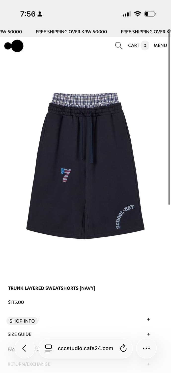 TRUNK LAYERED SWEATSHORTS [NAVY] 상품이미지2